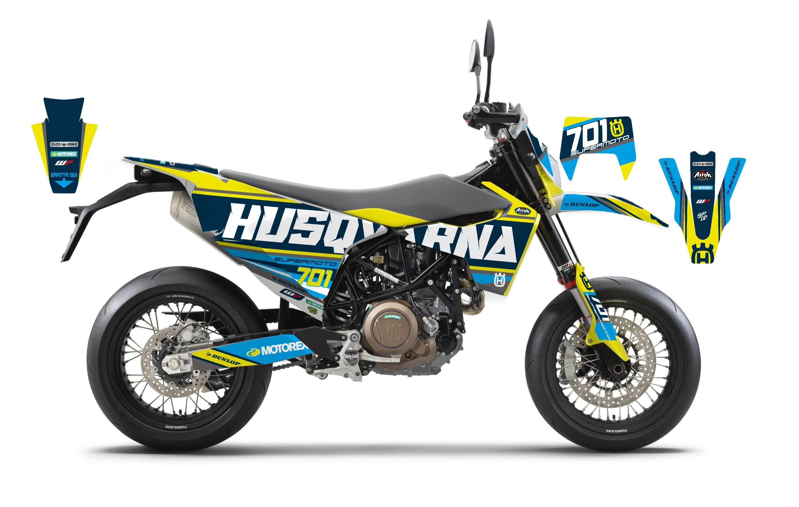 Graphic kit for HUSQVARNA 701 2017-2024 yellow cyan – Zamode