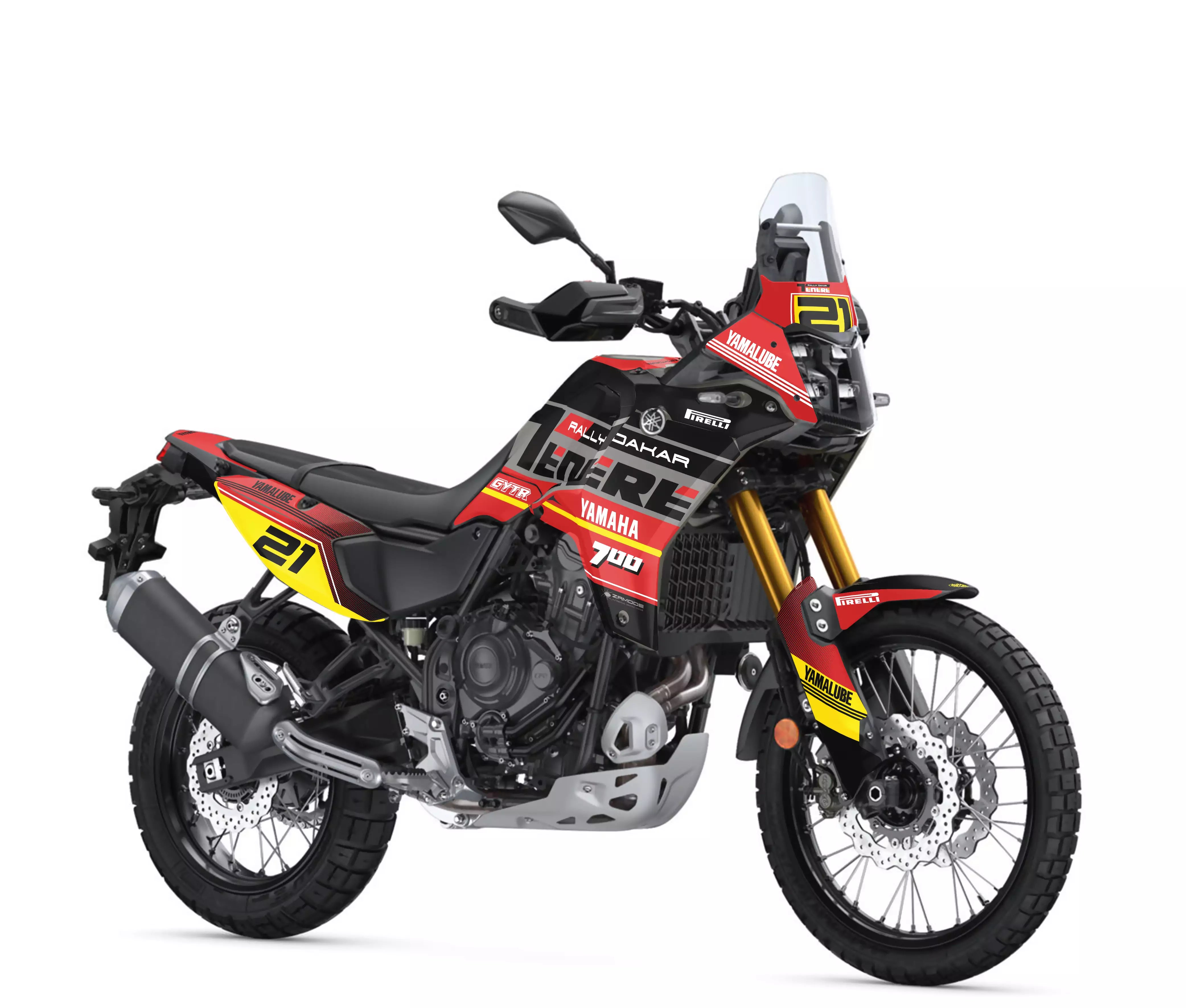 Adesivo 3D In Resina Per Protezione E Decorazione Coda Moto – Compatibile Con Yamaha Tenere 700 Rally 2025, Made In Italy