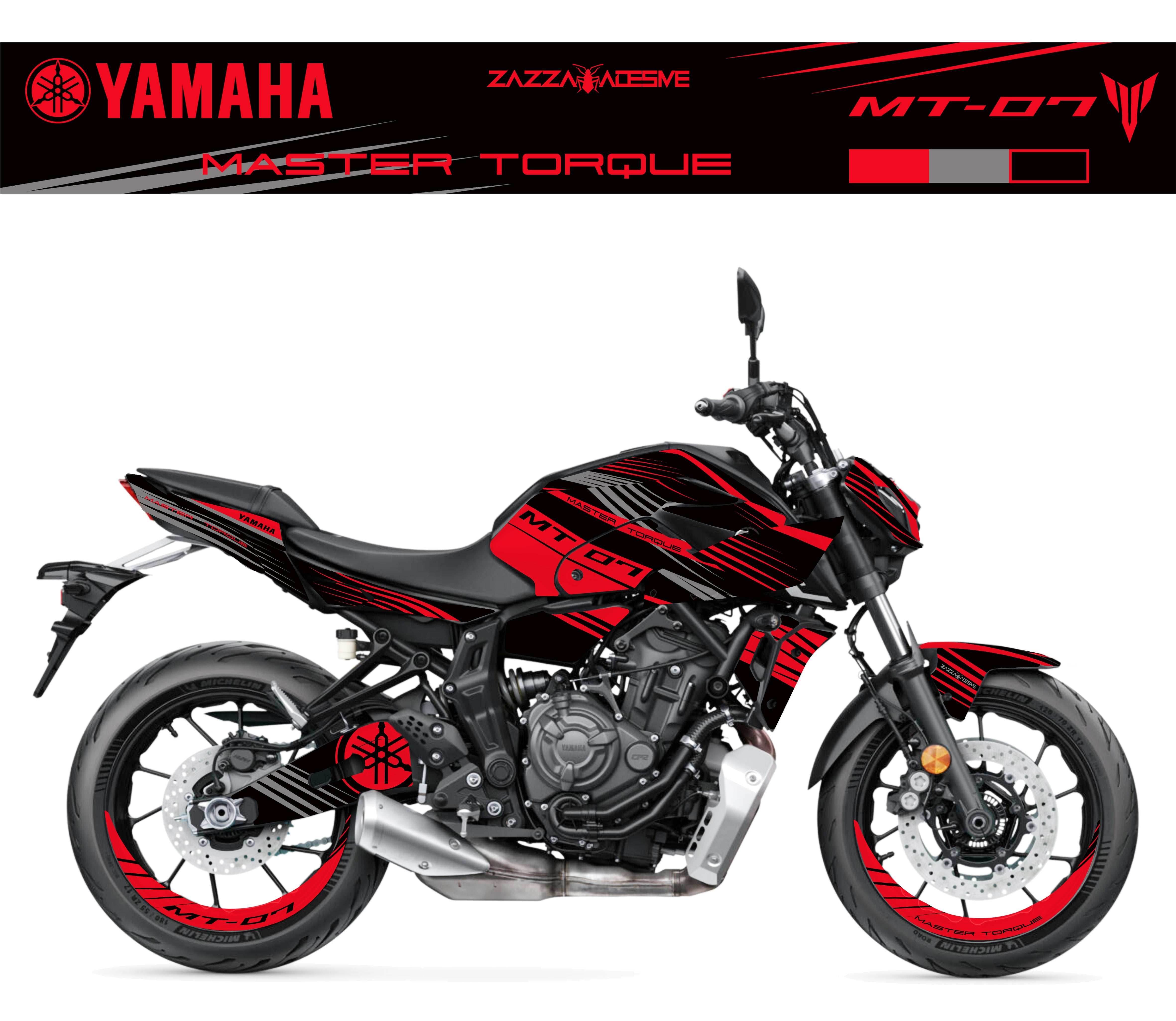 Graphic kit for YAMAHA mt 07 2021 - 2024 Red black – Zamode
