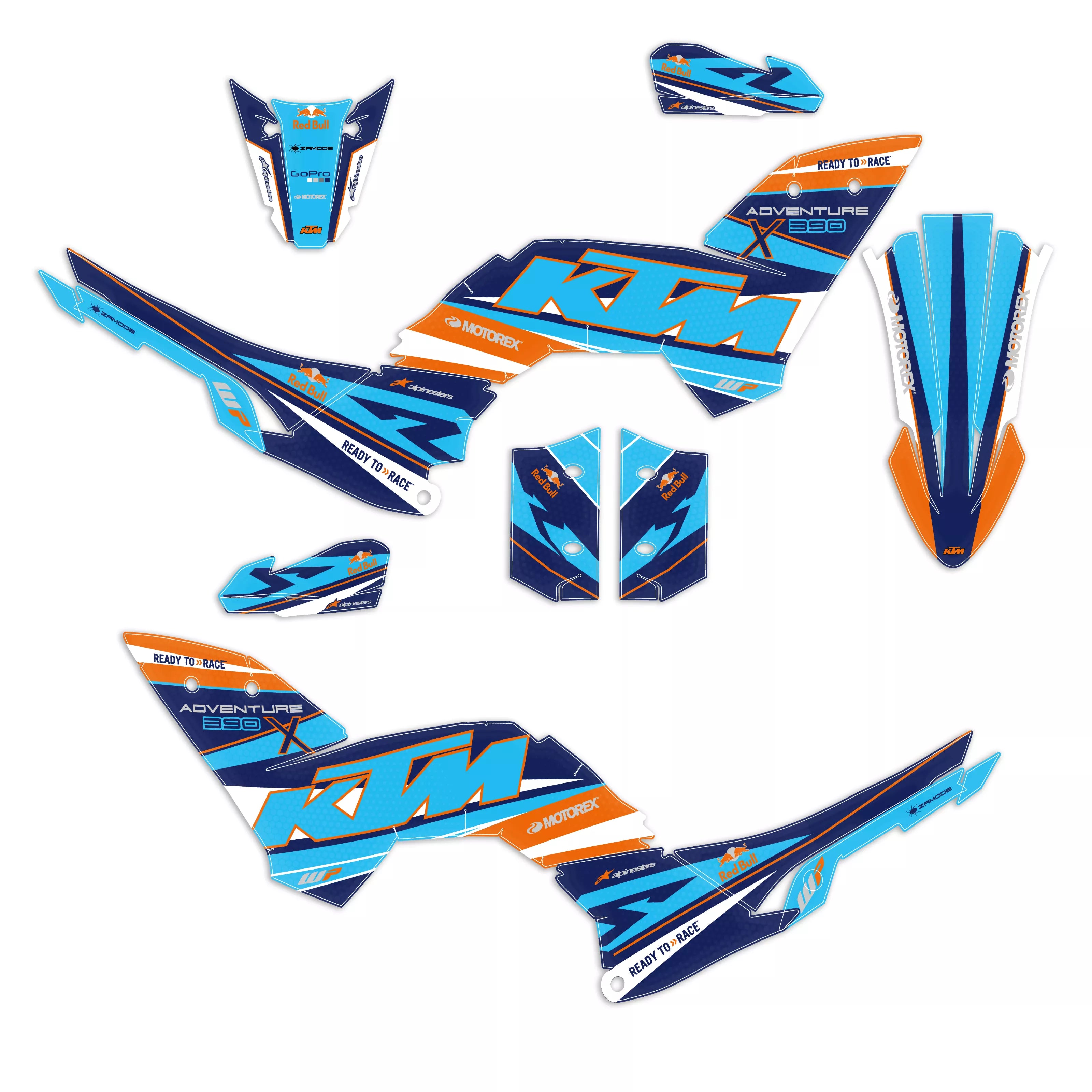 ORION BLUE graphics kit for KTM 390 ADVENTURE X or R 2025 2026