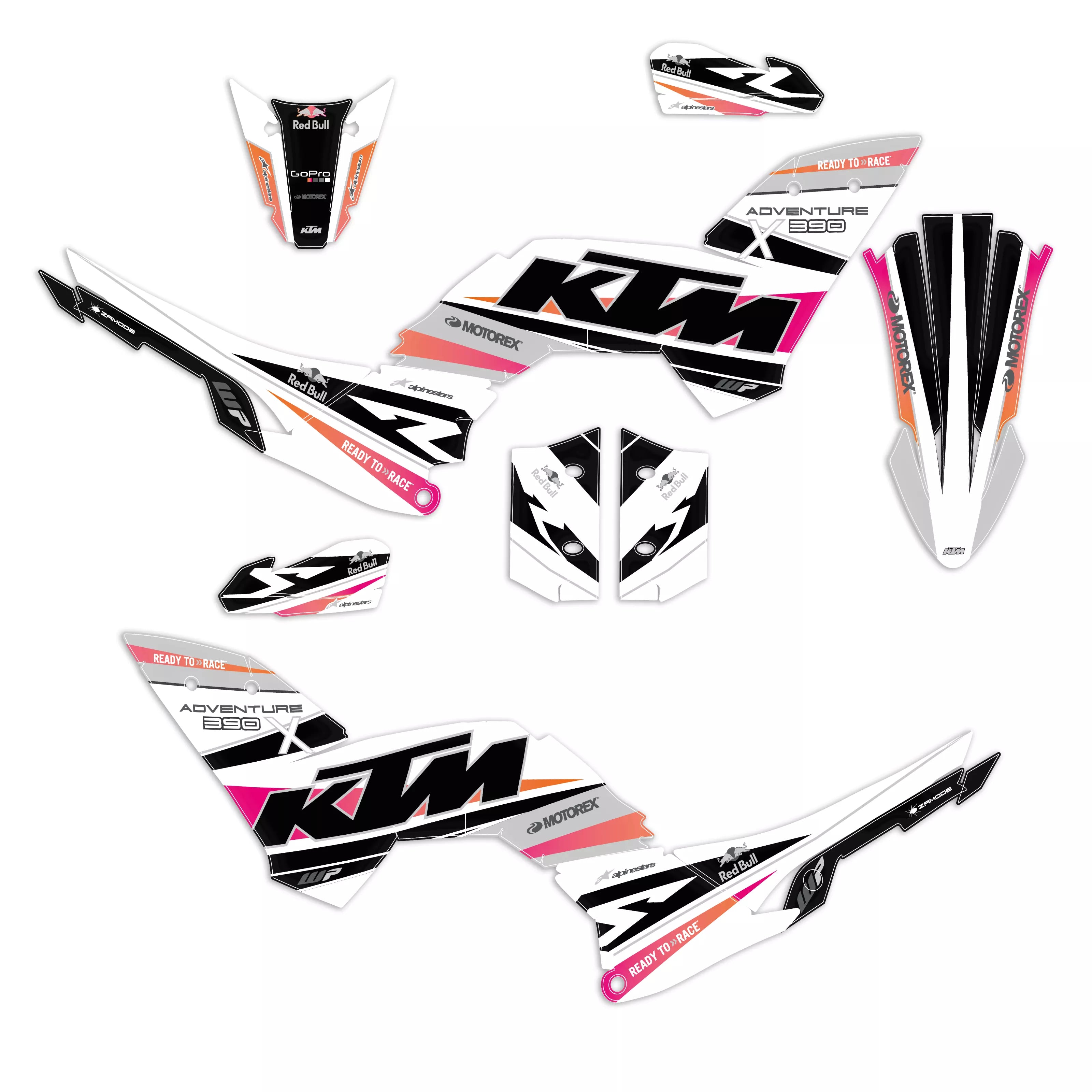 ORION FUCHSIA graphics kit for KTM 390 ADVENTURE X or R 2025 2026