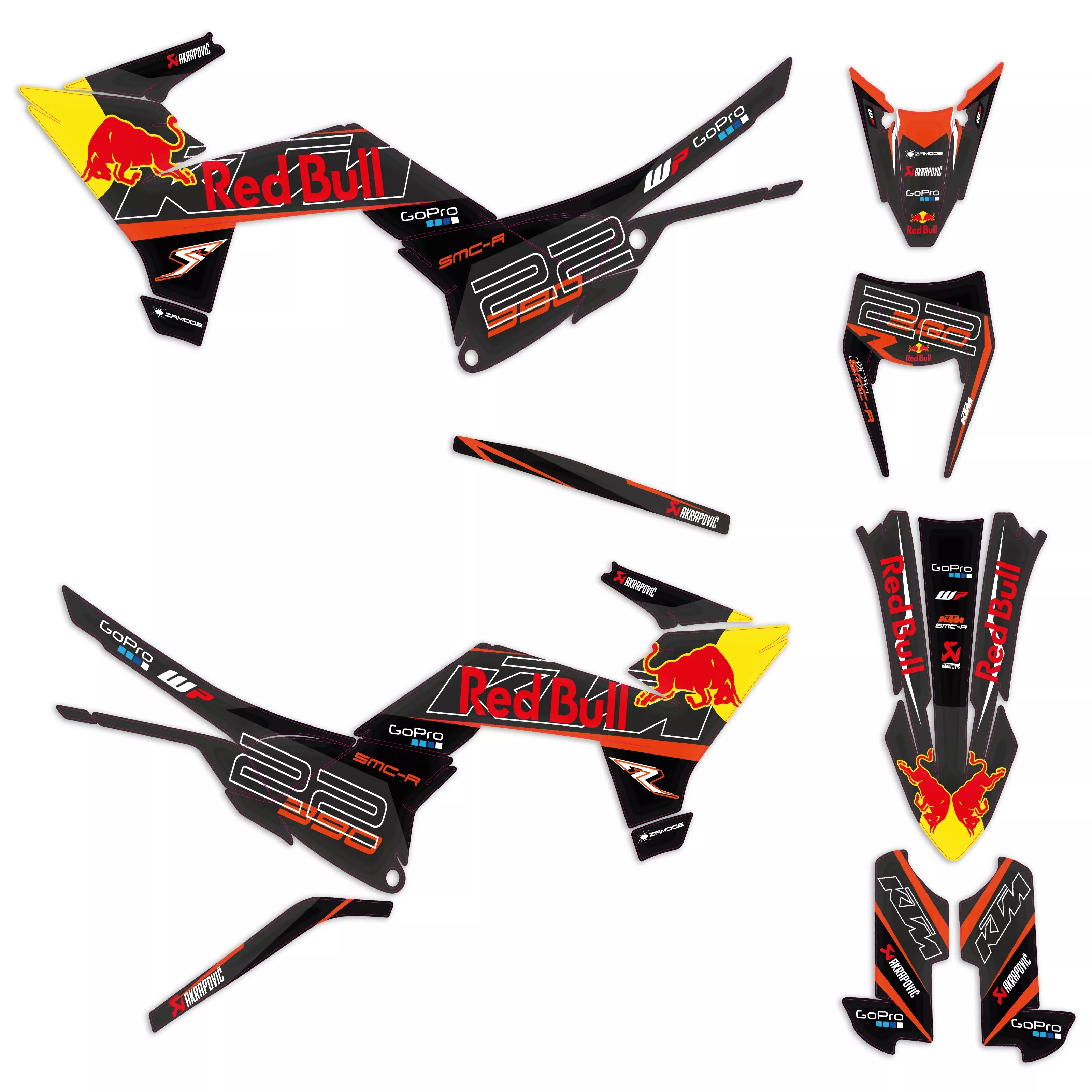 kit grafiche RB NERO per ktm 390 SMC-R ENDURO-R 2025 2026