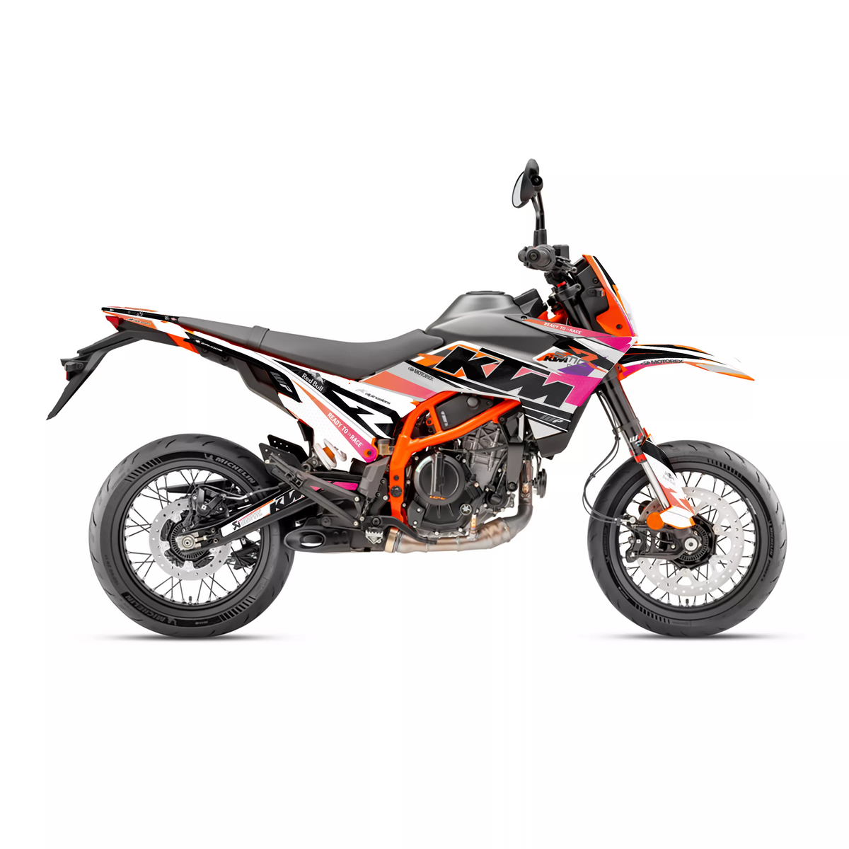 kit grafiche ORION BIANCO FUCSIA per ktm 390 SMC-R ENDURO-R 2025 2026