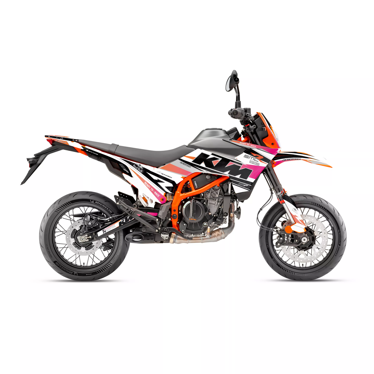 ORION WHITE FUCHSIA graphics kit for KTM 390 SMC-R ENDURO-R 2025 2026