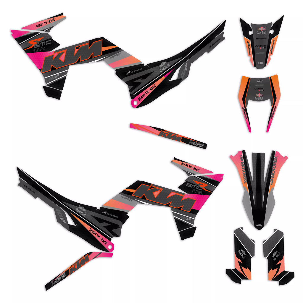 kit grafiche ORION NERO FUCSIA per ktm 390 SMC-R ENDURO-R 2025 2026