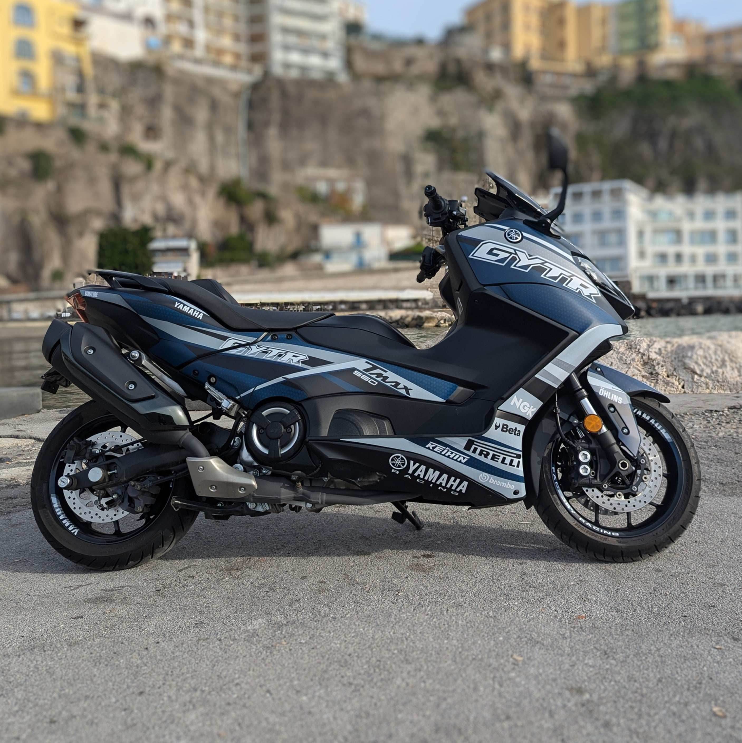 kit grafiche Yamaha T-Max 2022 - 2025 Blu grigio - Zamode