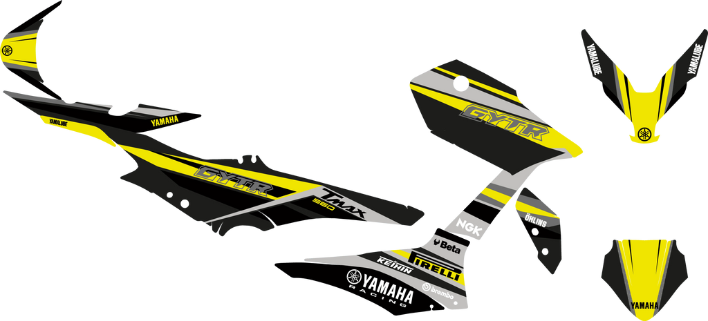 kit grafiche Yamaha T-Max 2022 - 2025 giallo nero - Zamode