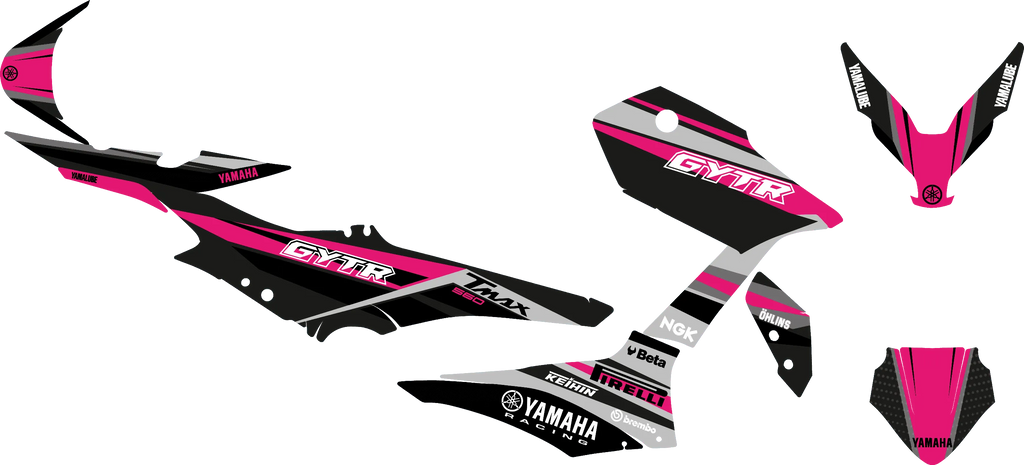 kit grafiche Yamaha T-Max 2022 - 2025 magenta nero - Zamode
