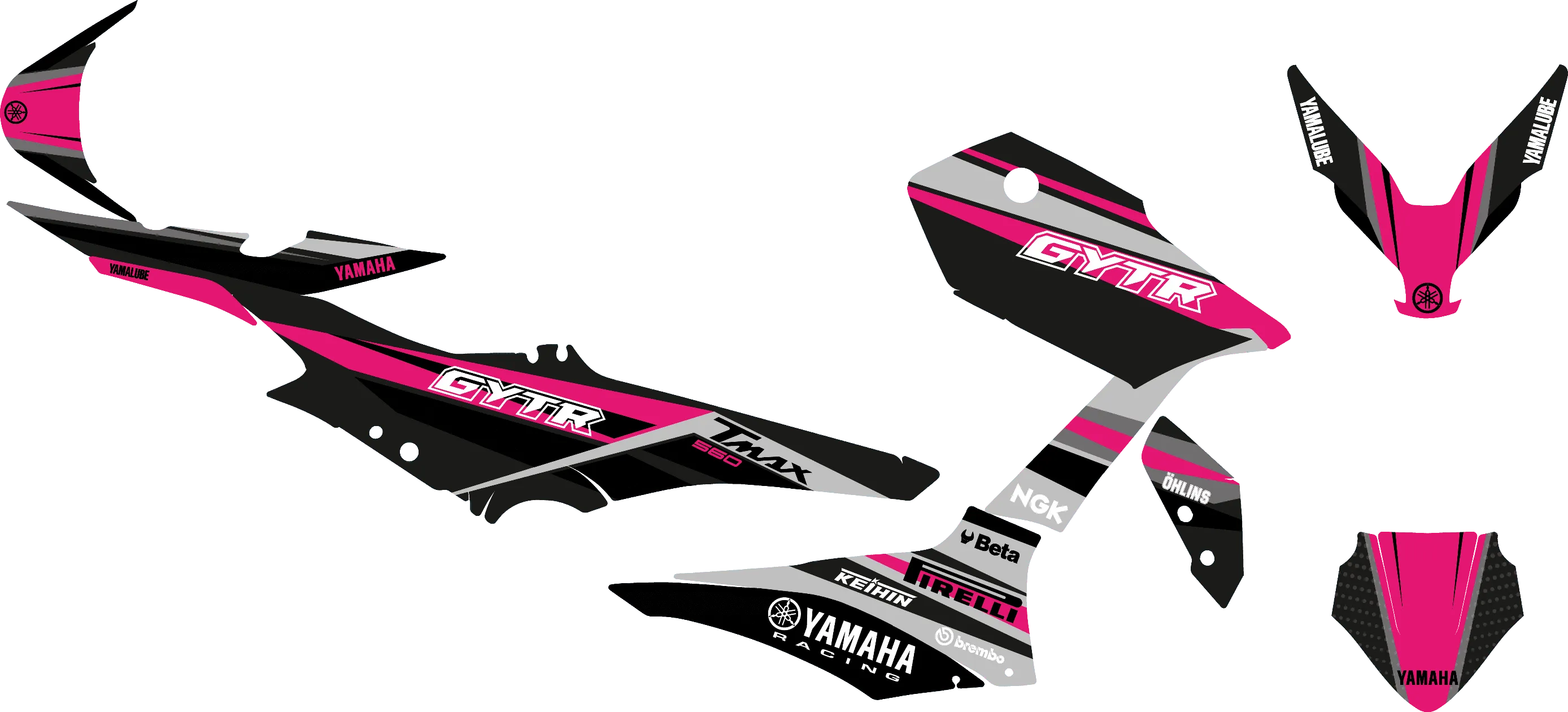 kit grafiche Yamaha T-Max 2022 - 2025 magenta nero - Zamode