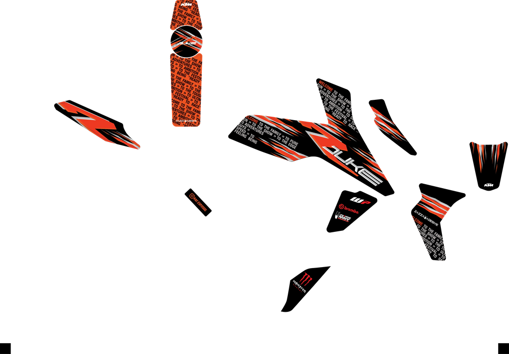 graphic kit for ktm duke 125 / 390 Fired
