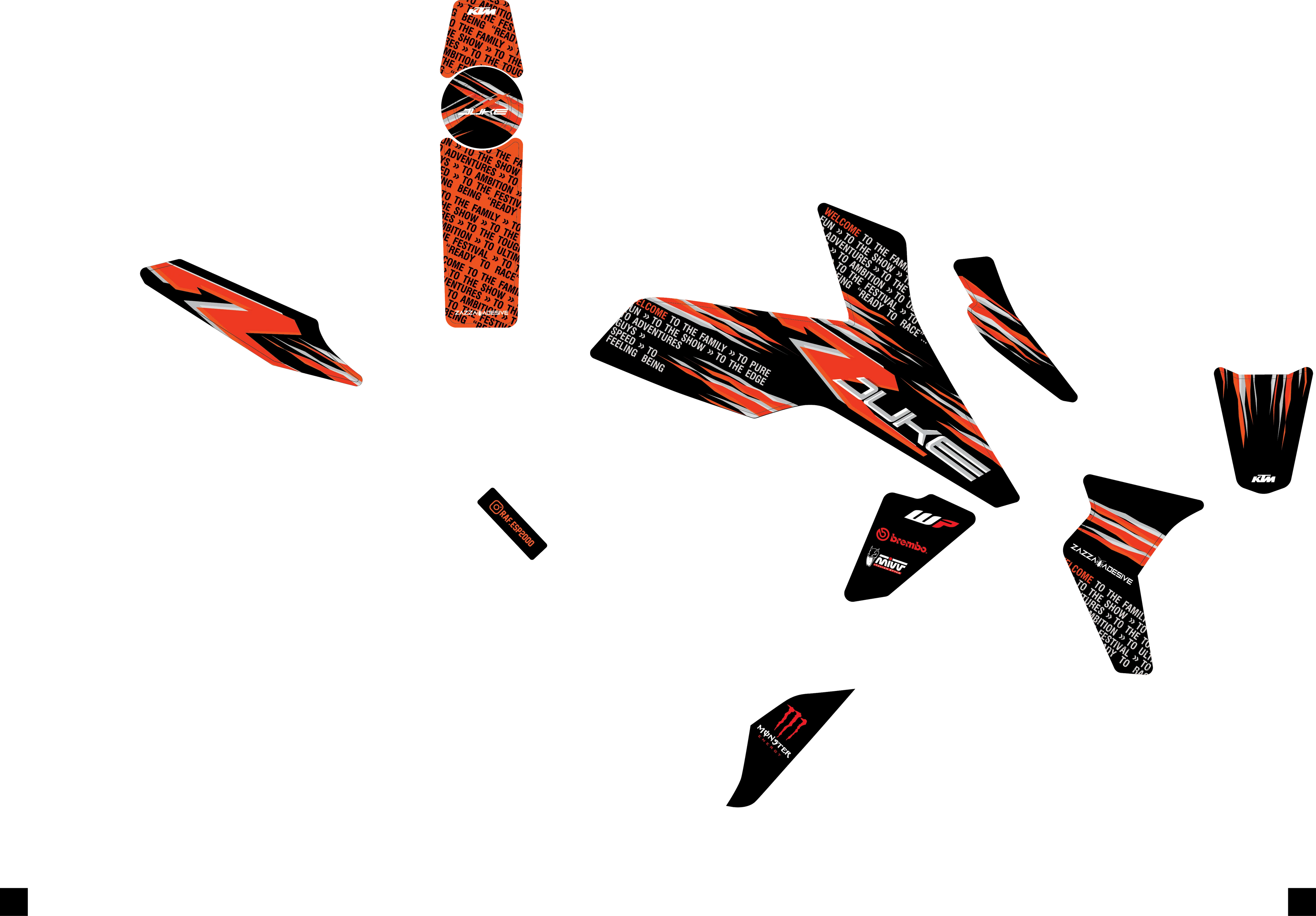 graphic kit for ktm duke 125 / 390 Fired