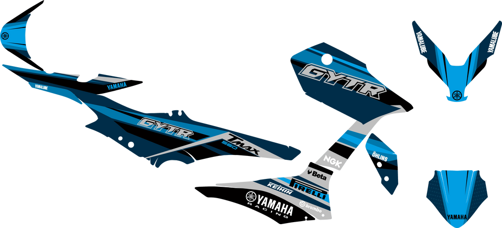 kit grafiche Yamaha T-Max 2022 - 2025 Blu azzurro - Zamode