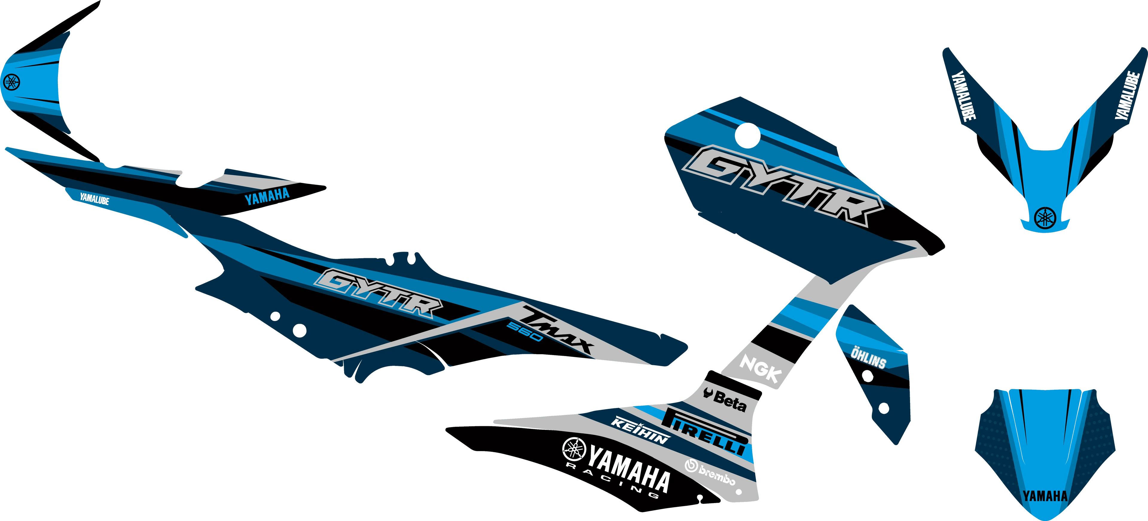 kit grafiche Yamaha T-Max 2022 - 2025 Blu azzurro - Zamode