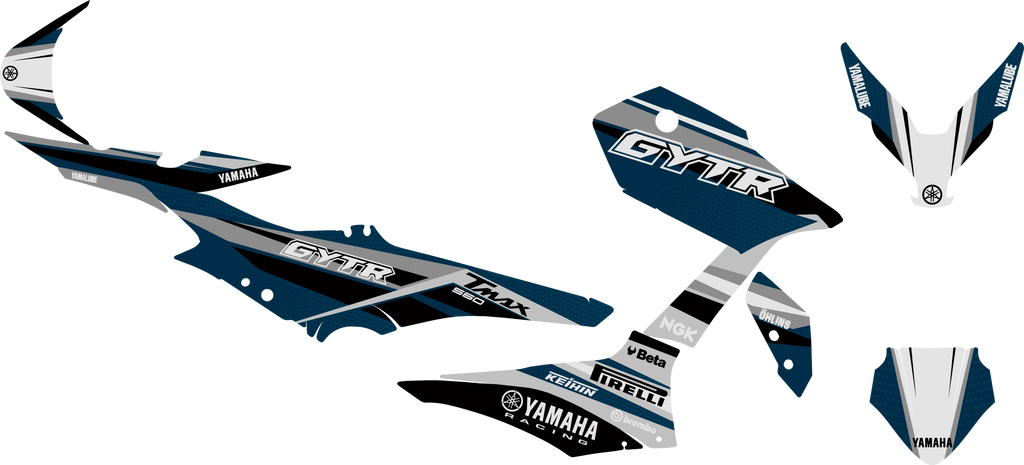 kit grafiche Yamaha T-Max 2022 - 2025 Blu grigio - Zamode
