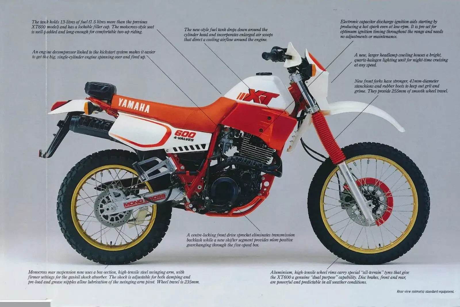kit grafiche replica per Yamaha XT 600 2KF 1986/89 rosso - Zamode