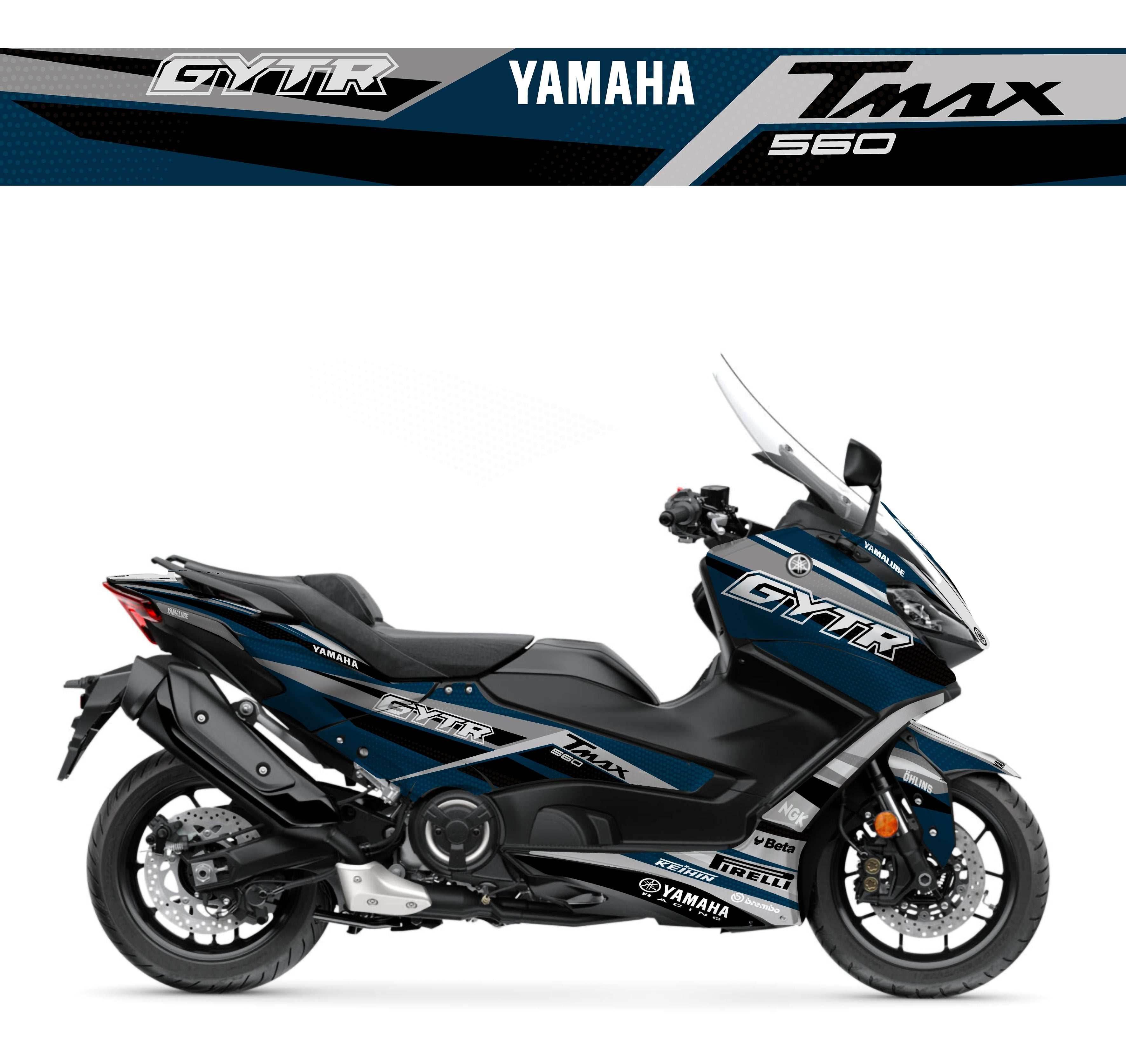 kit grafiche Yamaha T-Max 2022 - 2025 Blu grigio - Zamode
