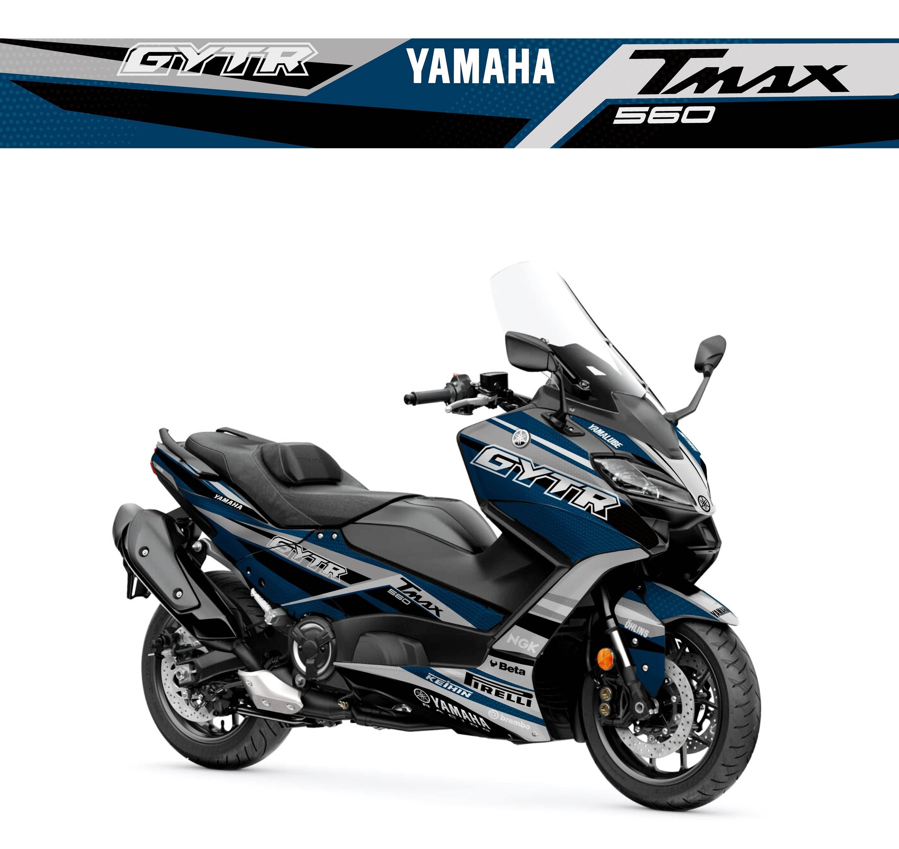 kit grafiche Yamaha T-Max 2022 - 2025 Blu grigio - Zamode