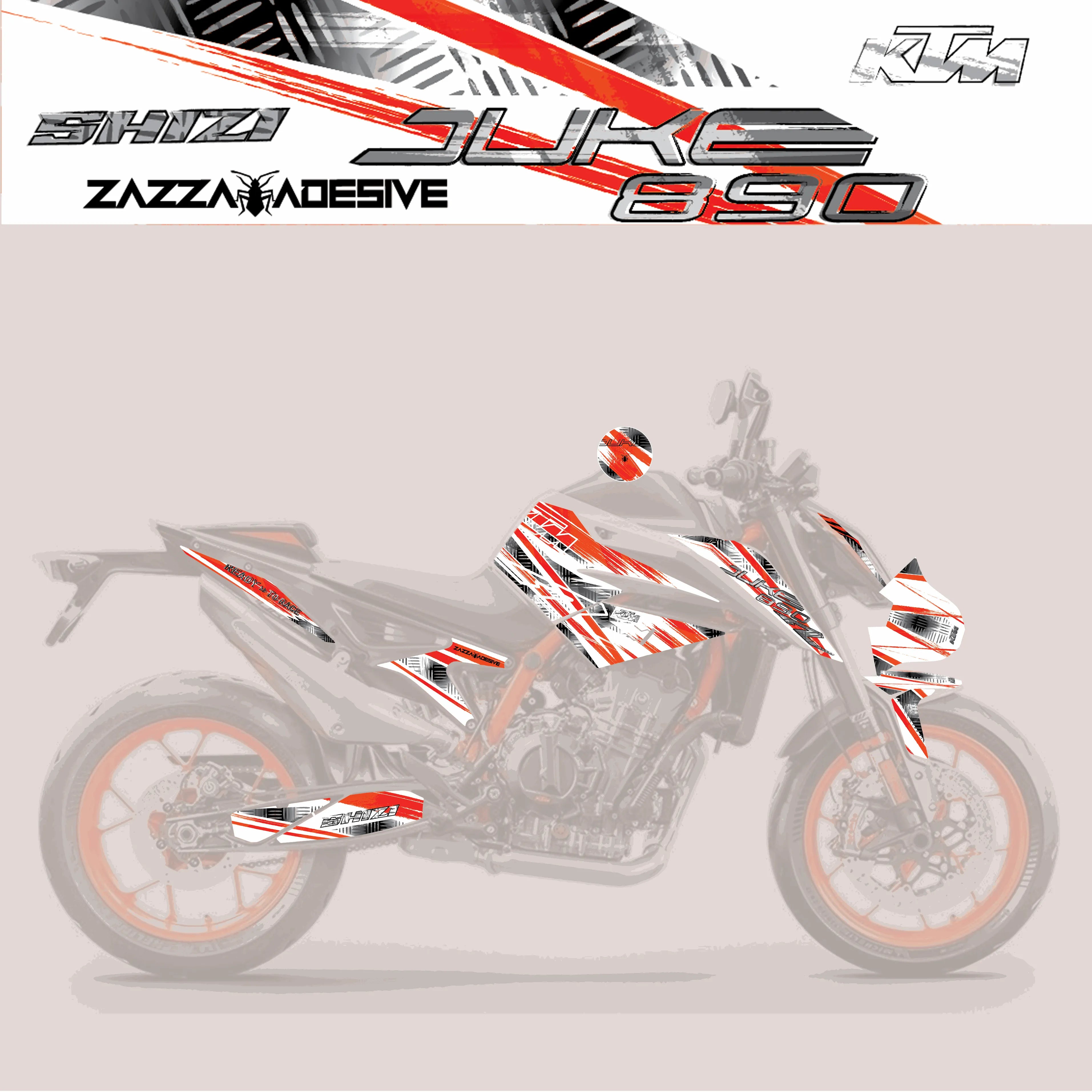 kit grafiche per ktm duke 790 / 890  Shìzi white