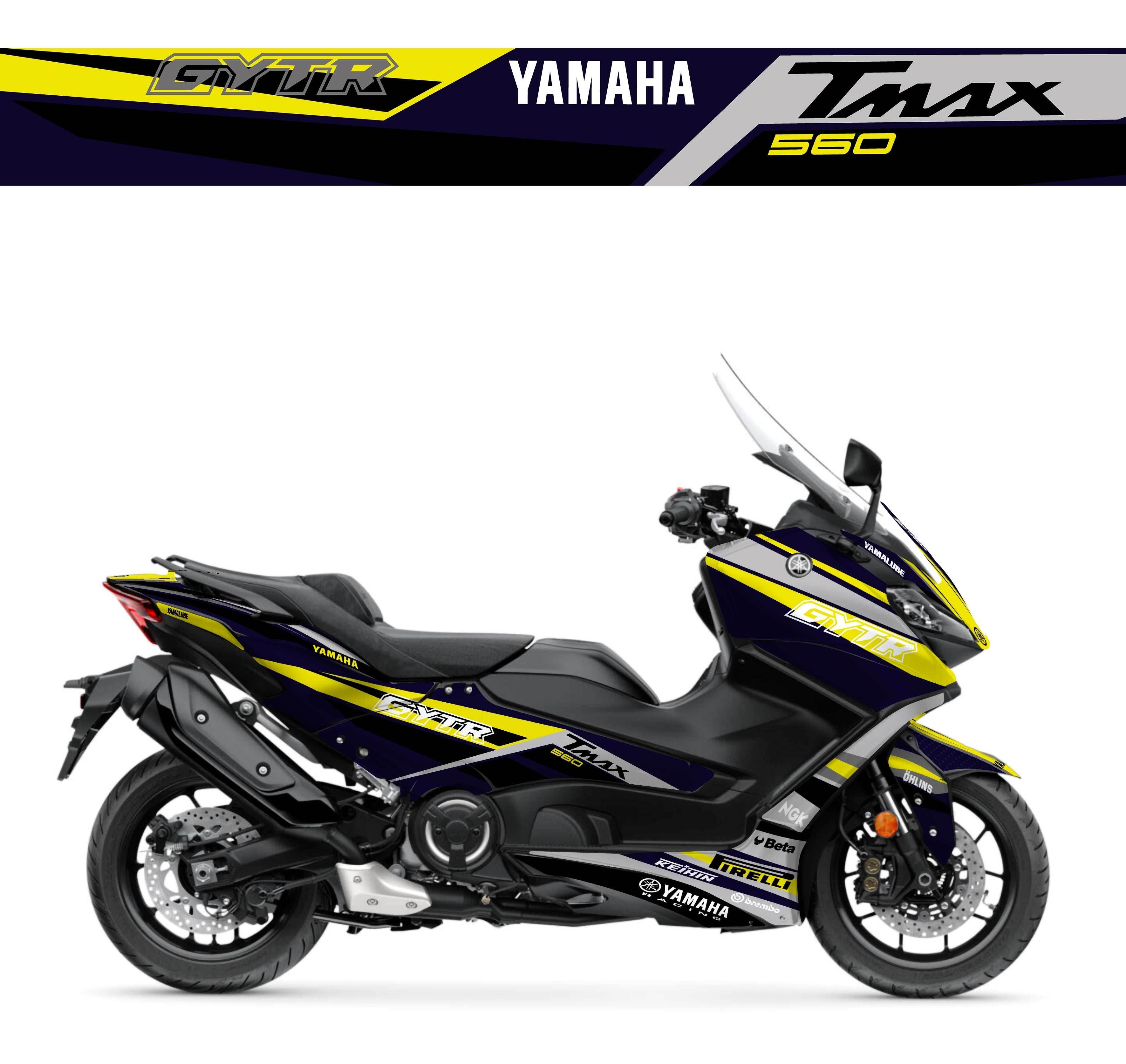 kit grafiche Yamaha T-Max 2022 - 2025 giallo blu - Zamode