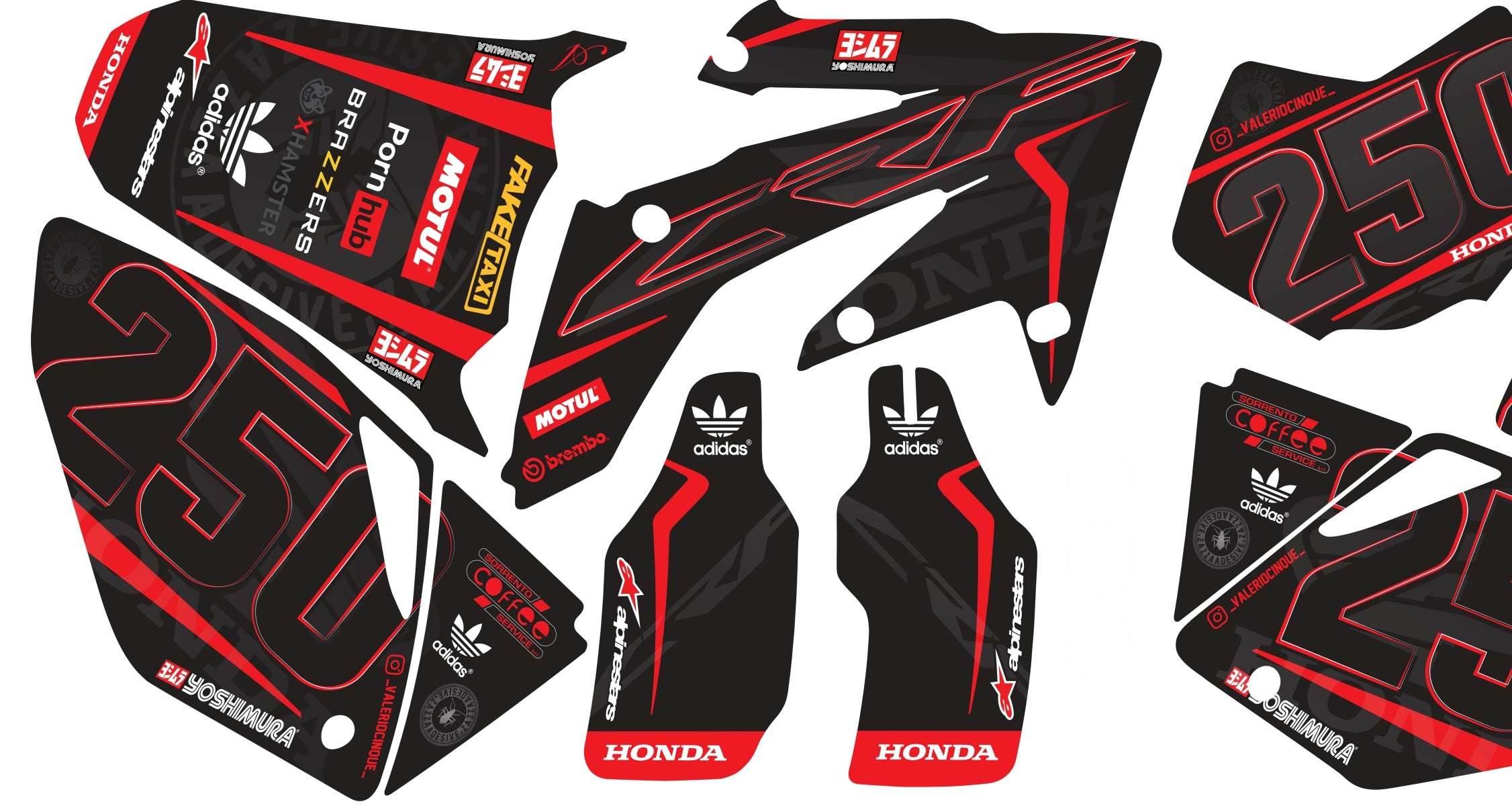 kit grafiche per Honda CRF 250 450 2004 - 2005 - Zamode