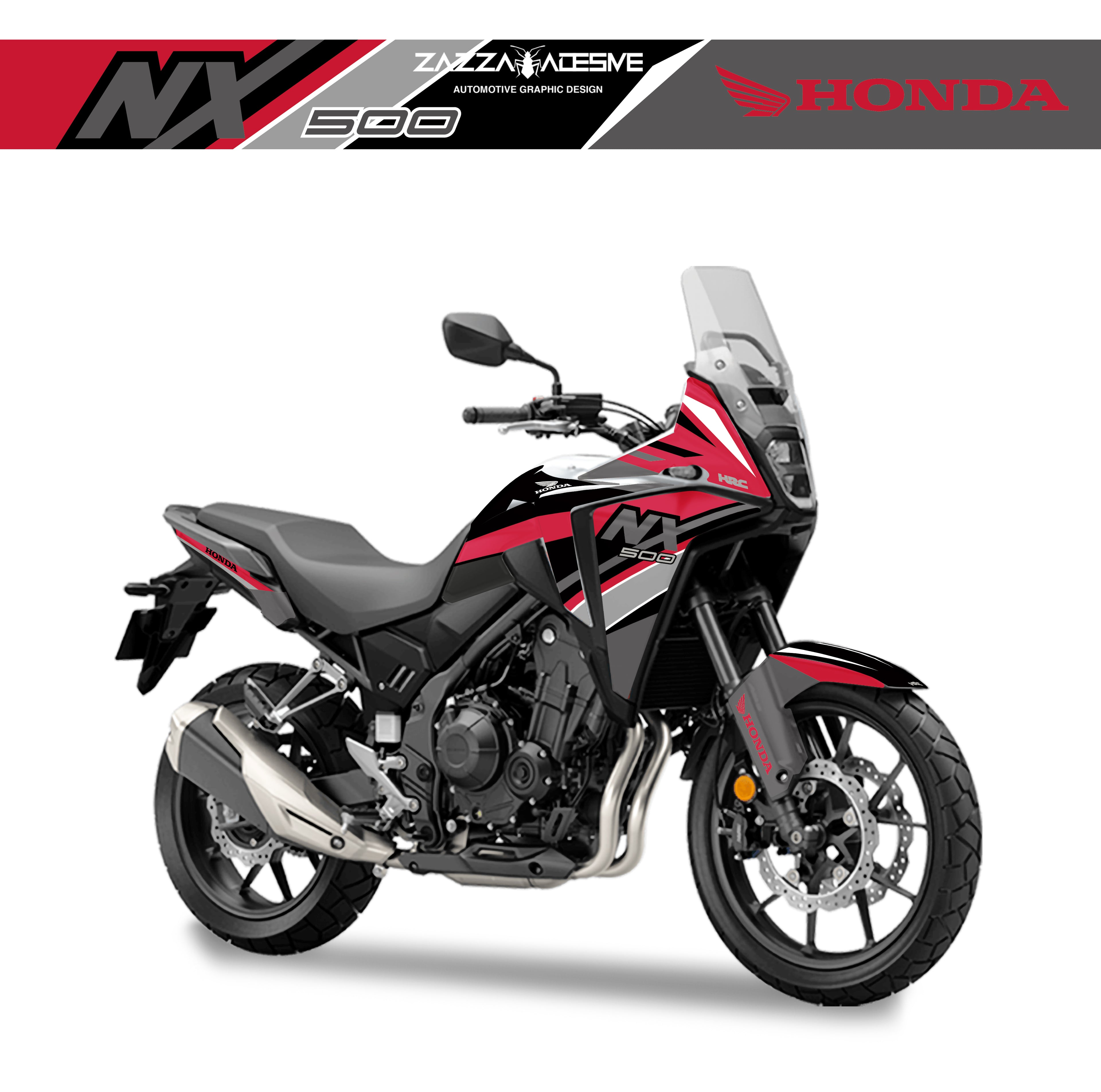 kit grafiche per Honda NX 500 rosso grigio nero