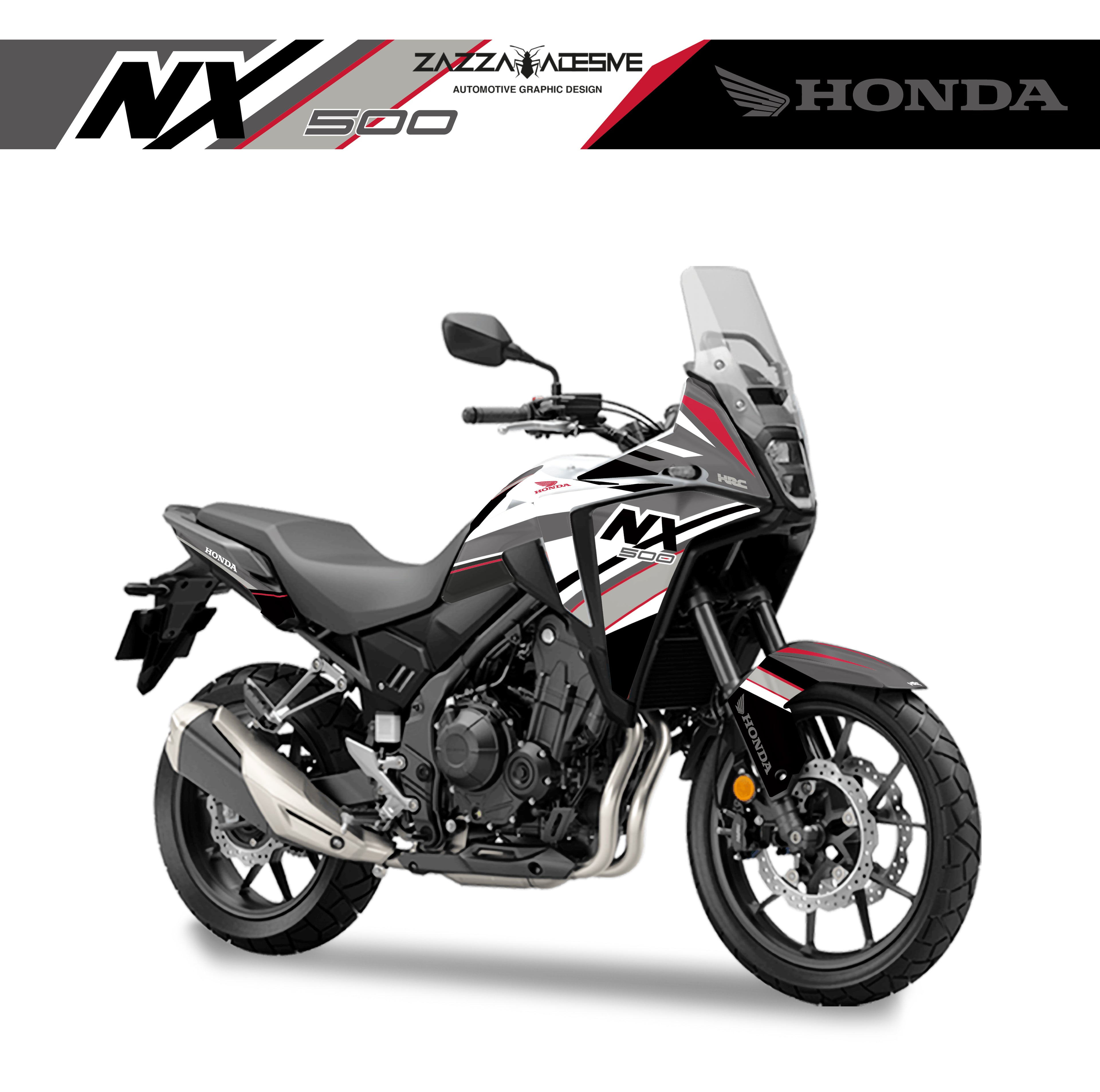 kit grafiche per Honda NX 500 rosso grigio