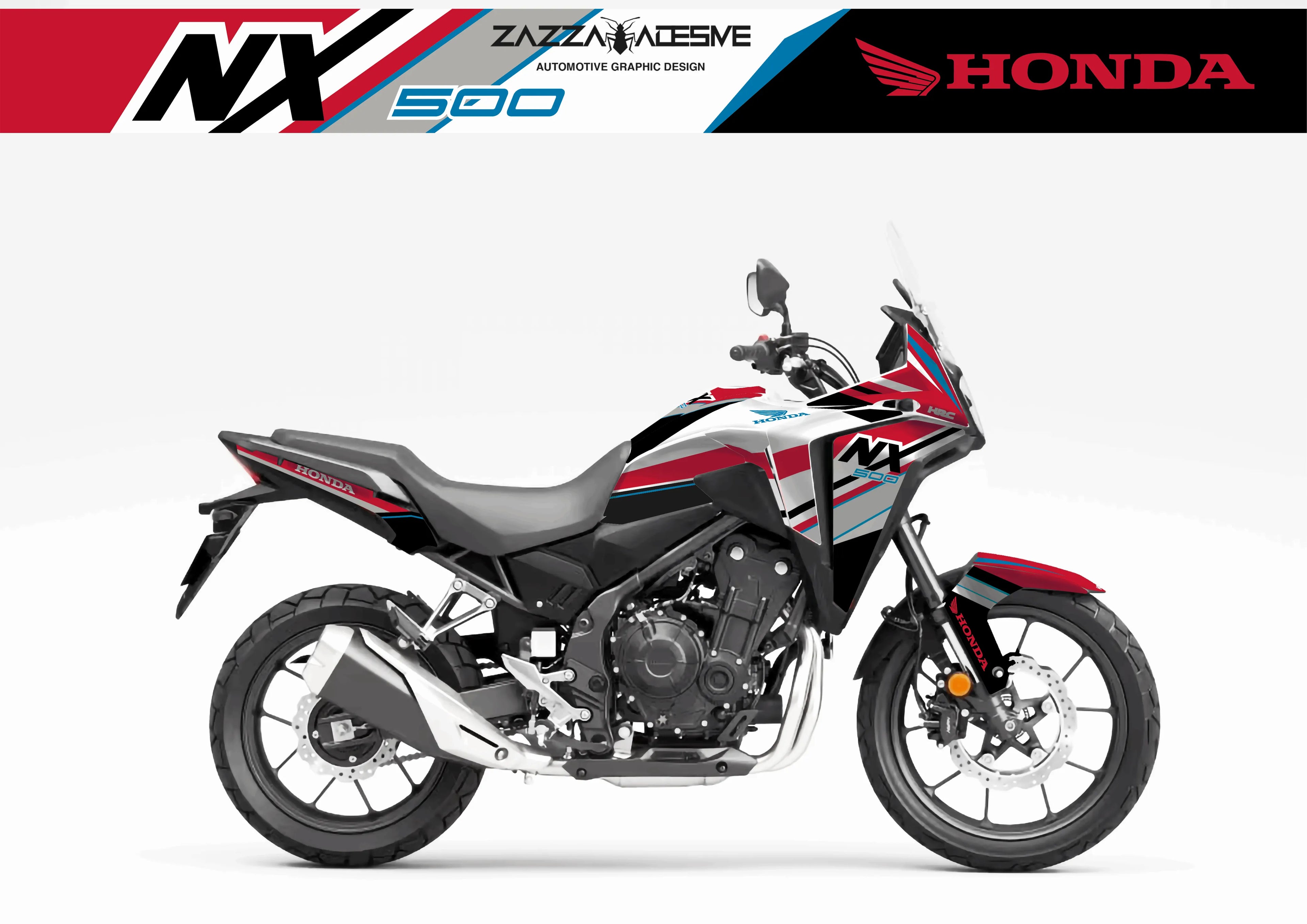 kit grafiche per Honda NX 500 rosso azzurro