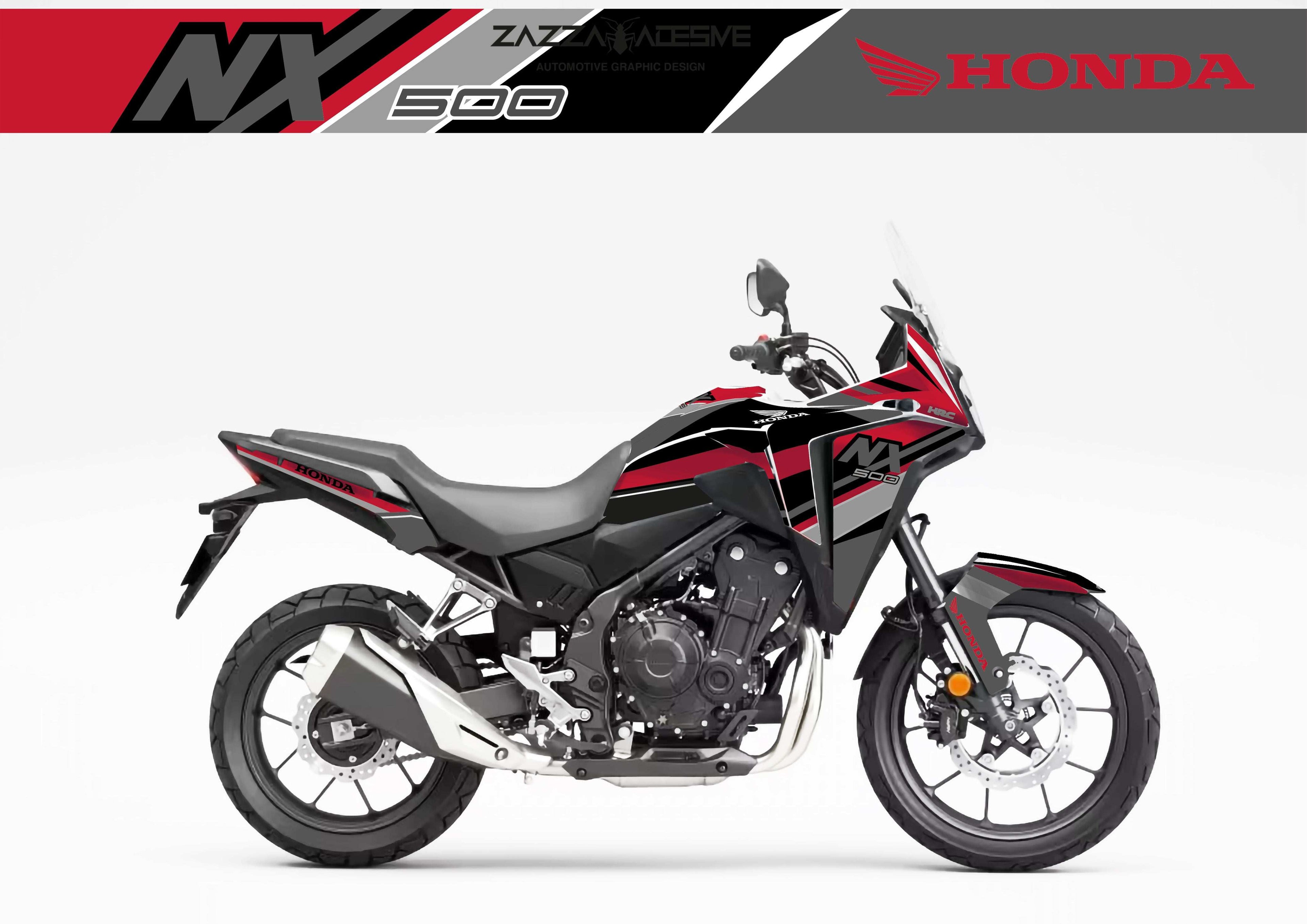 kit grafiche per Honda NX 500 rosso grigio nero