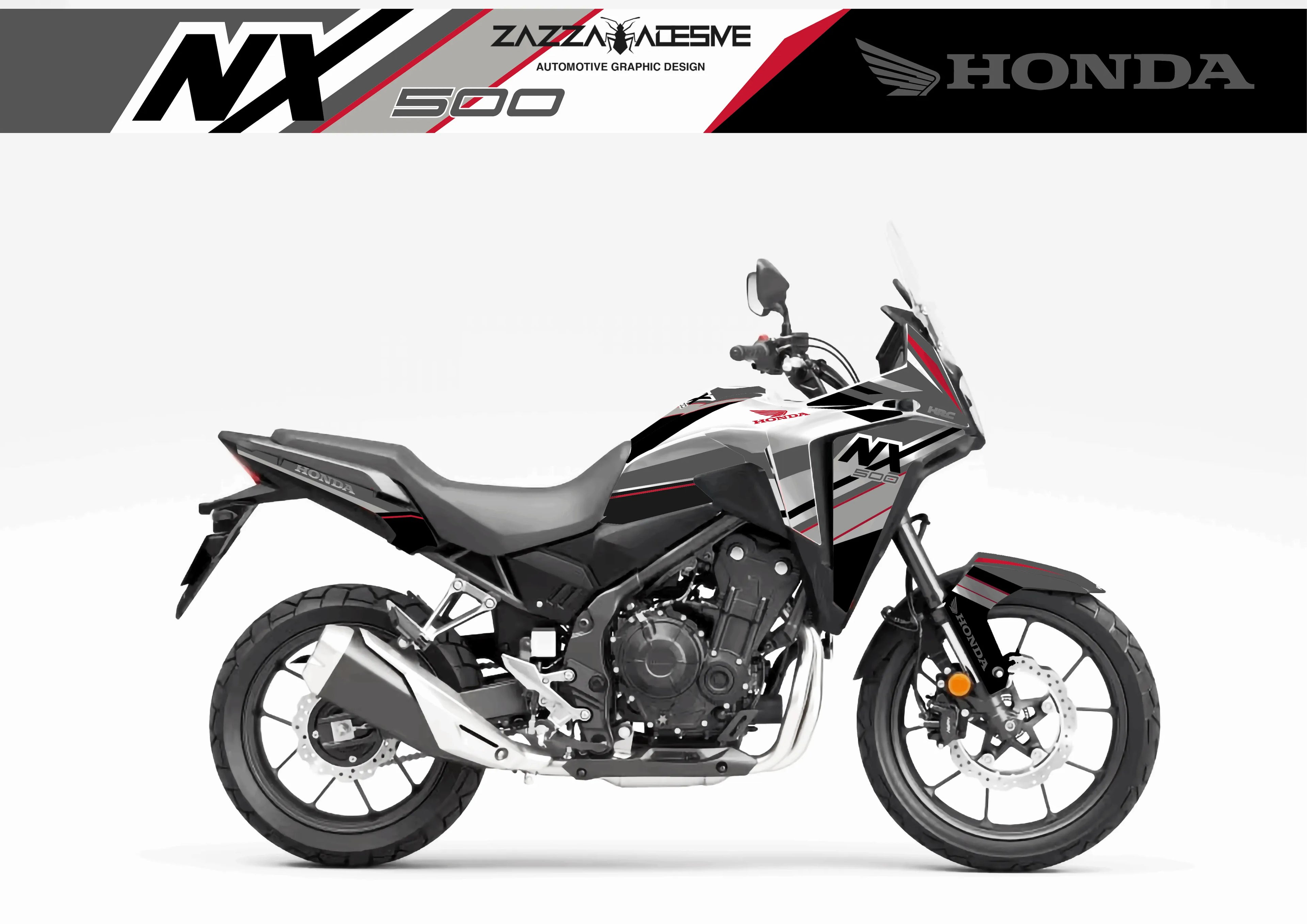 kit grafiche per Honda NX 500 rosso grigio
