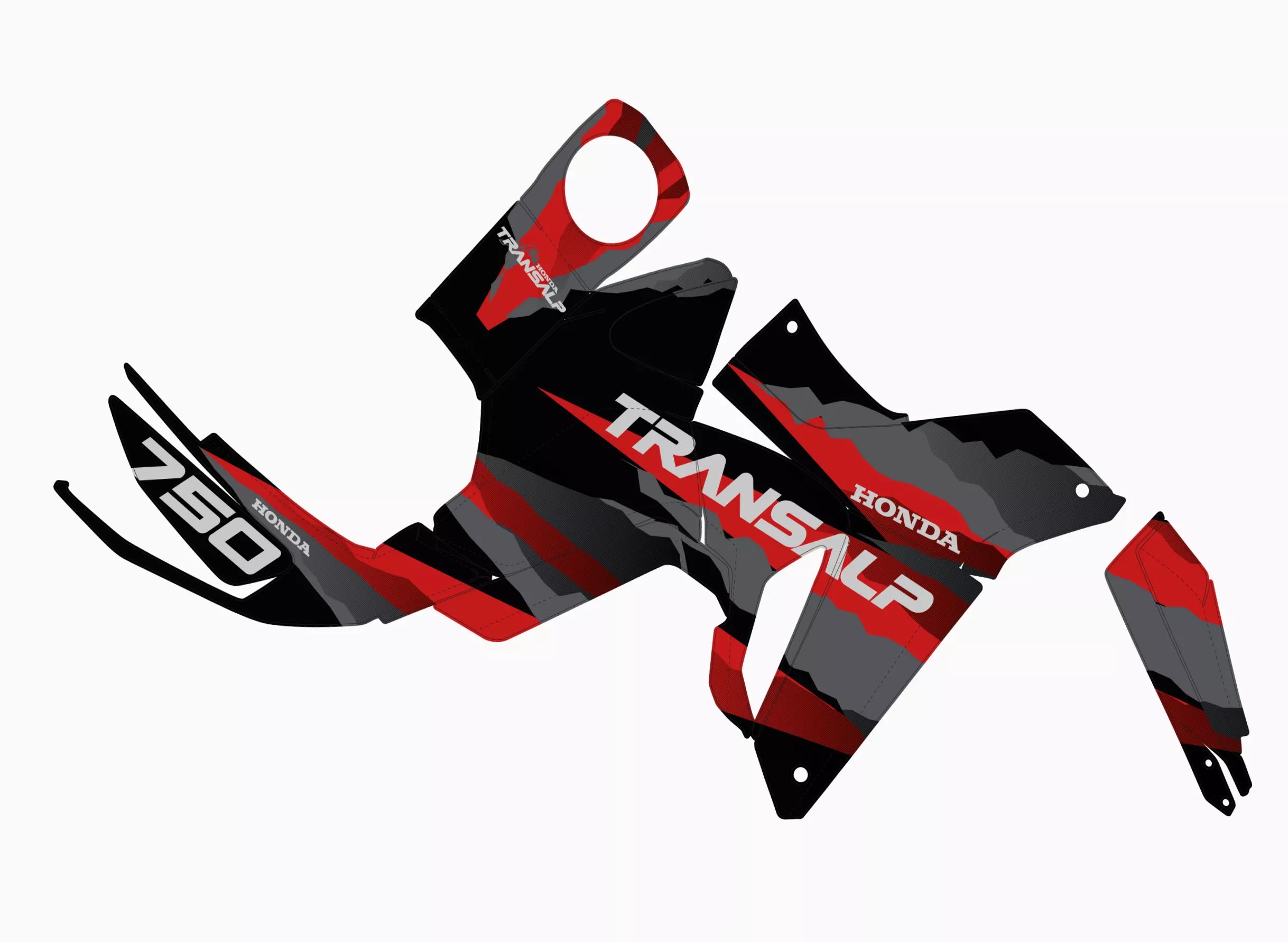 kit grafiche Honda Transalp XL 750 2023 - 2026 Cervino Red