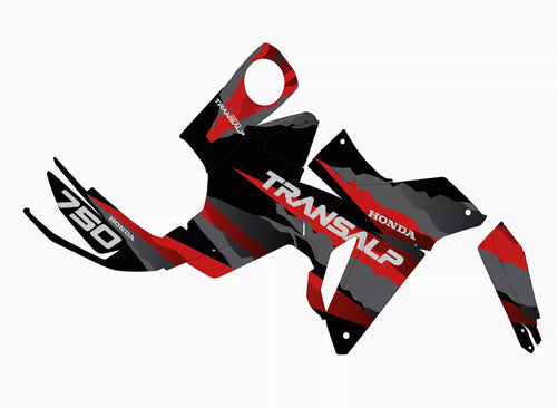 Grafik-Kit Honda Transalp XL 750 2023 - 2026 Cervino Red