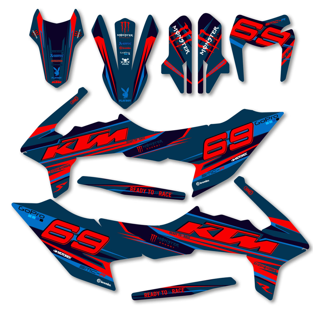 kit grafiche  KTM SMC-R 690 blu 2019 - 2024