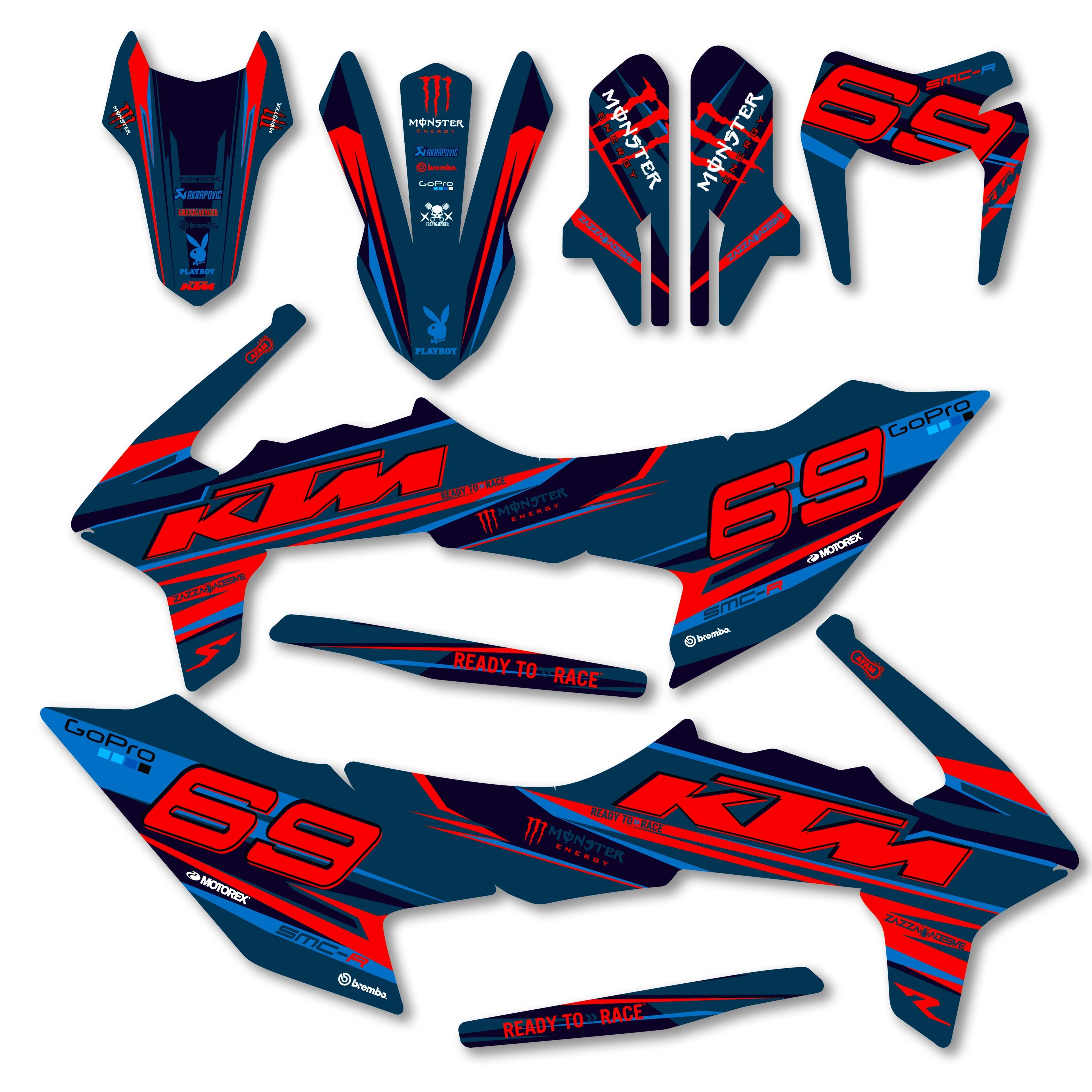 kit grafiche  KTM SMC-R 690 blu 2019 - 2024
