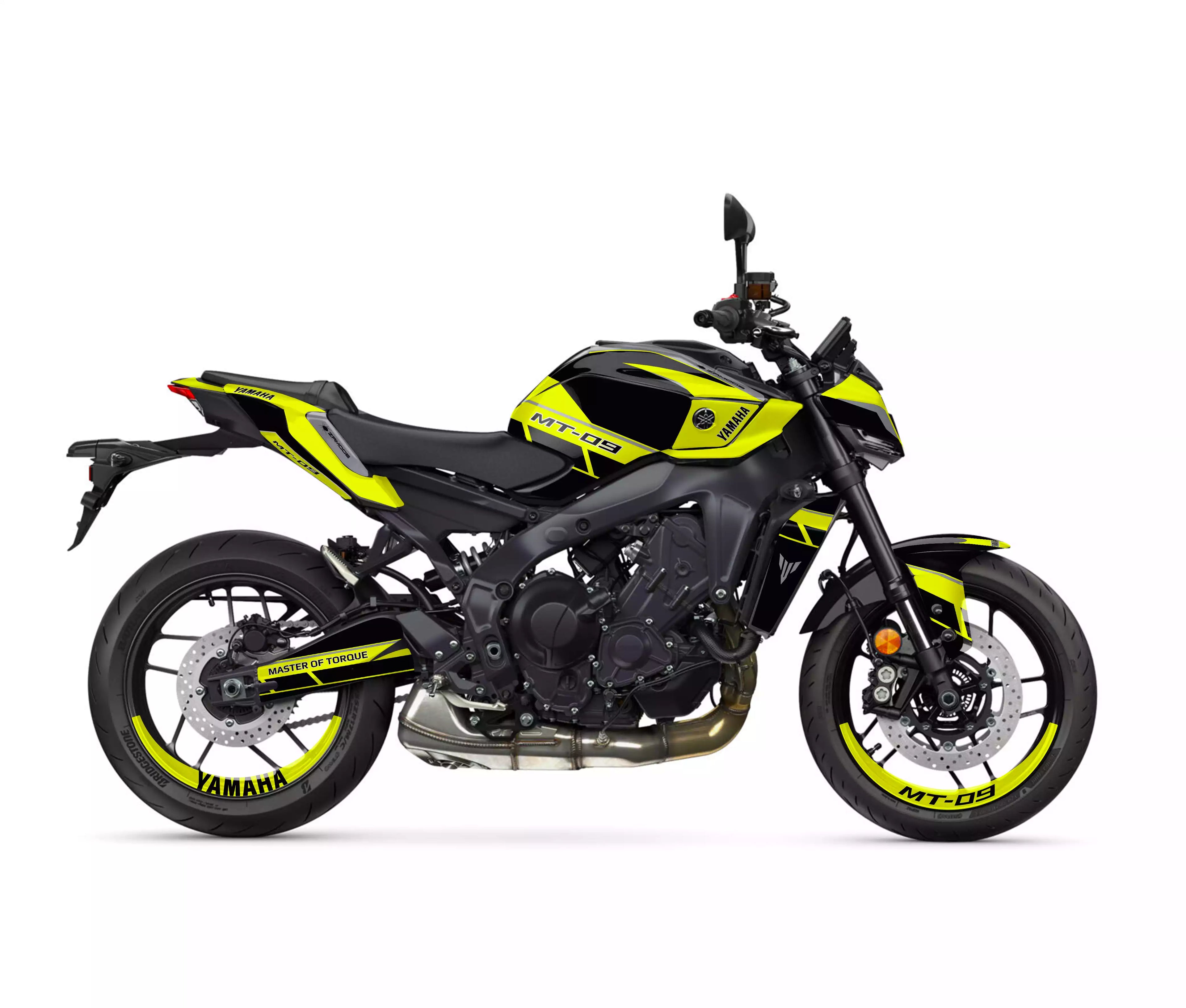 kit grafiche per mt 09 2024 - 2025 nero giallo