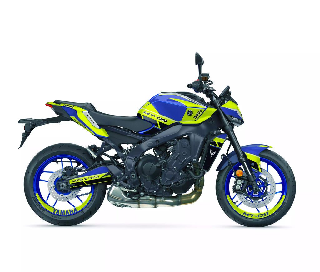 kit grafiche per mt 09 2024 - 2025 verde acido blu
