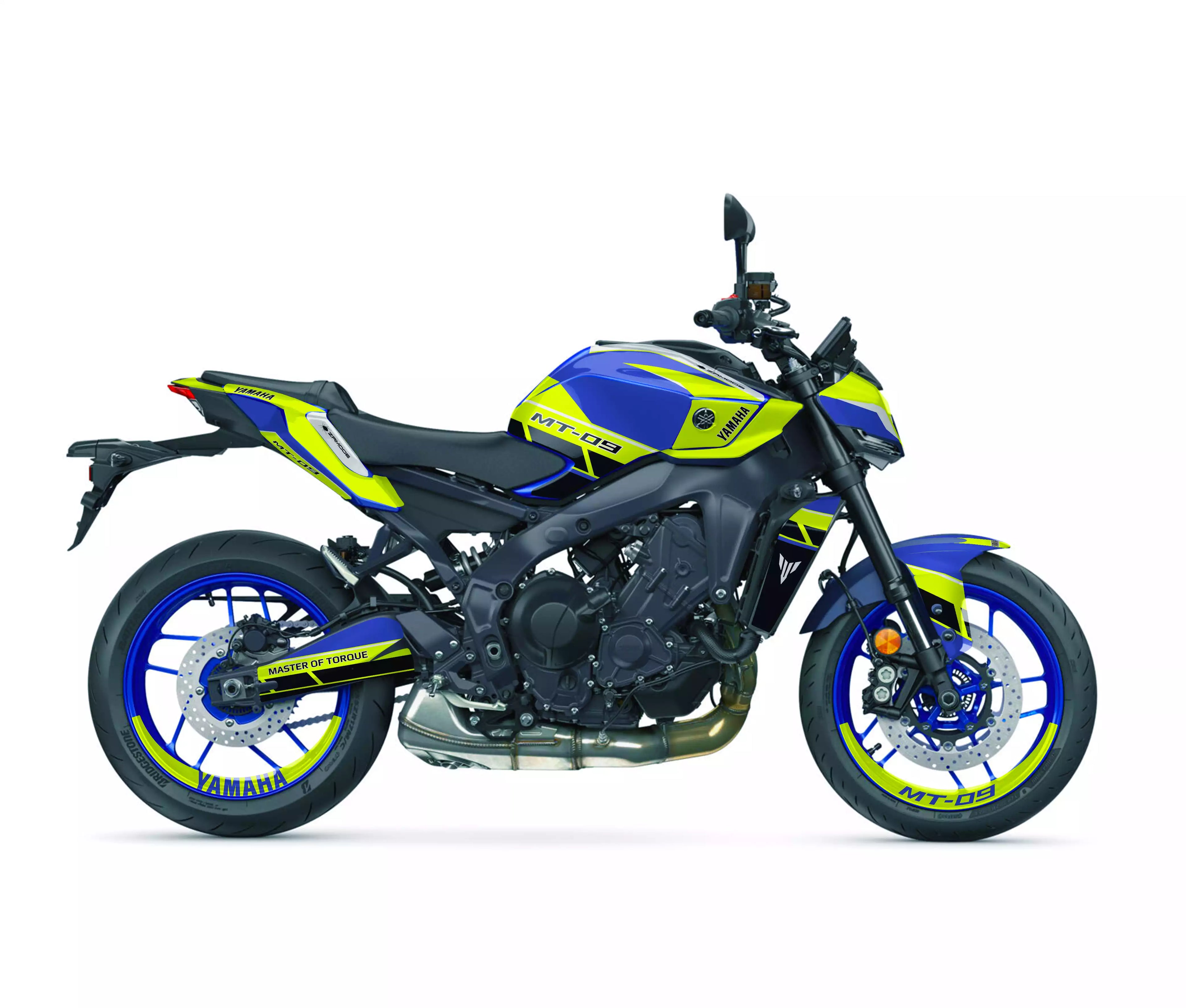kit grafiche per mt 09 2024 - 2025 verde acido blu
