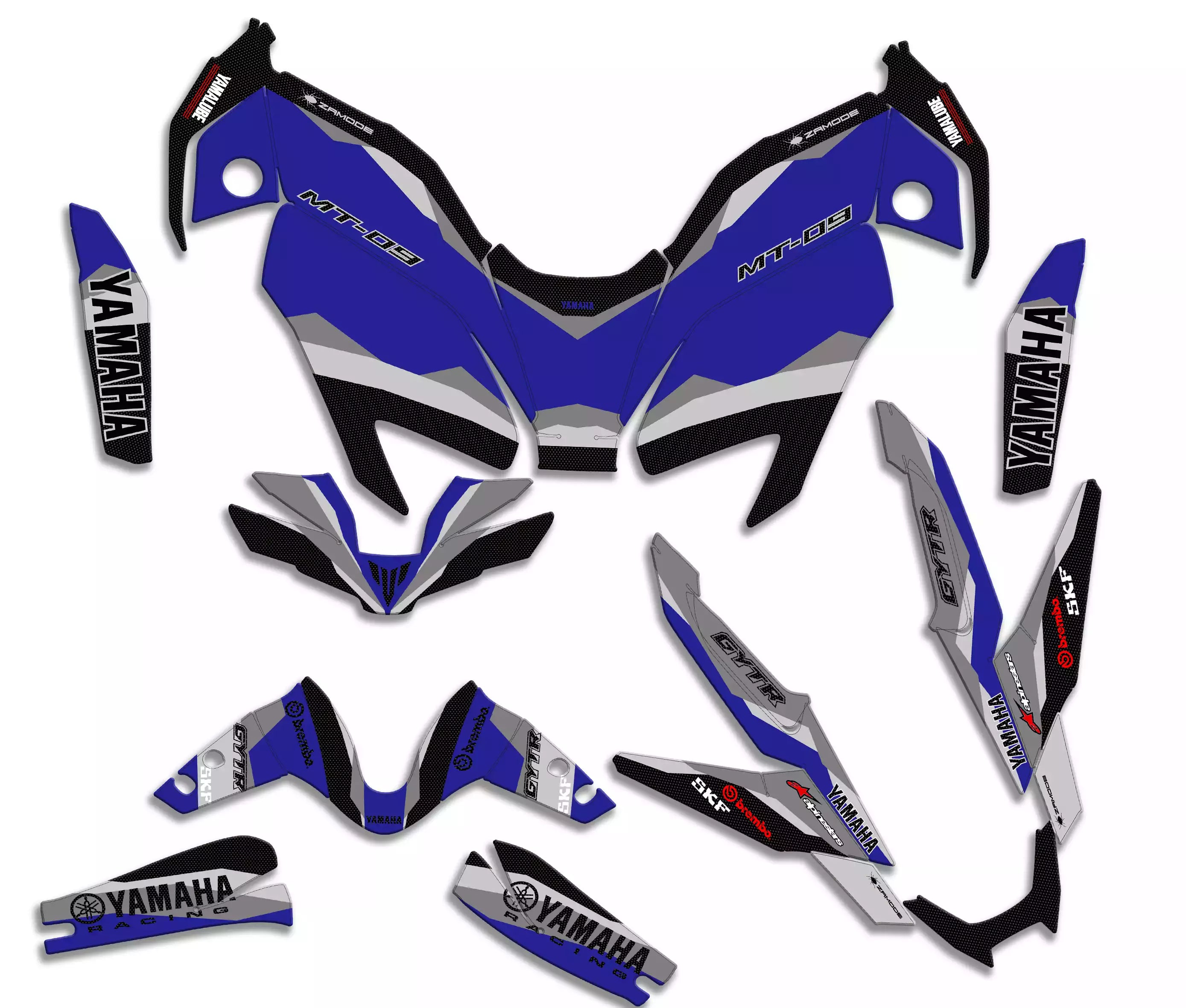 kit grafiche per mt 09 2024 - 2025 shark (blu)