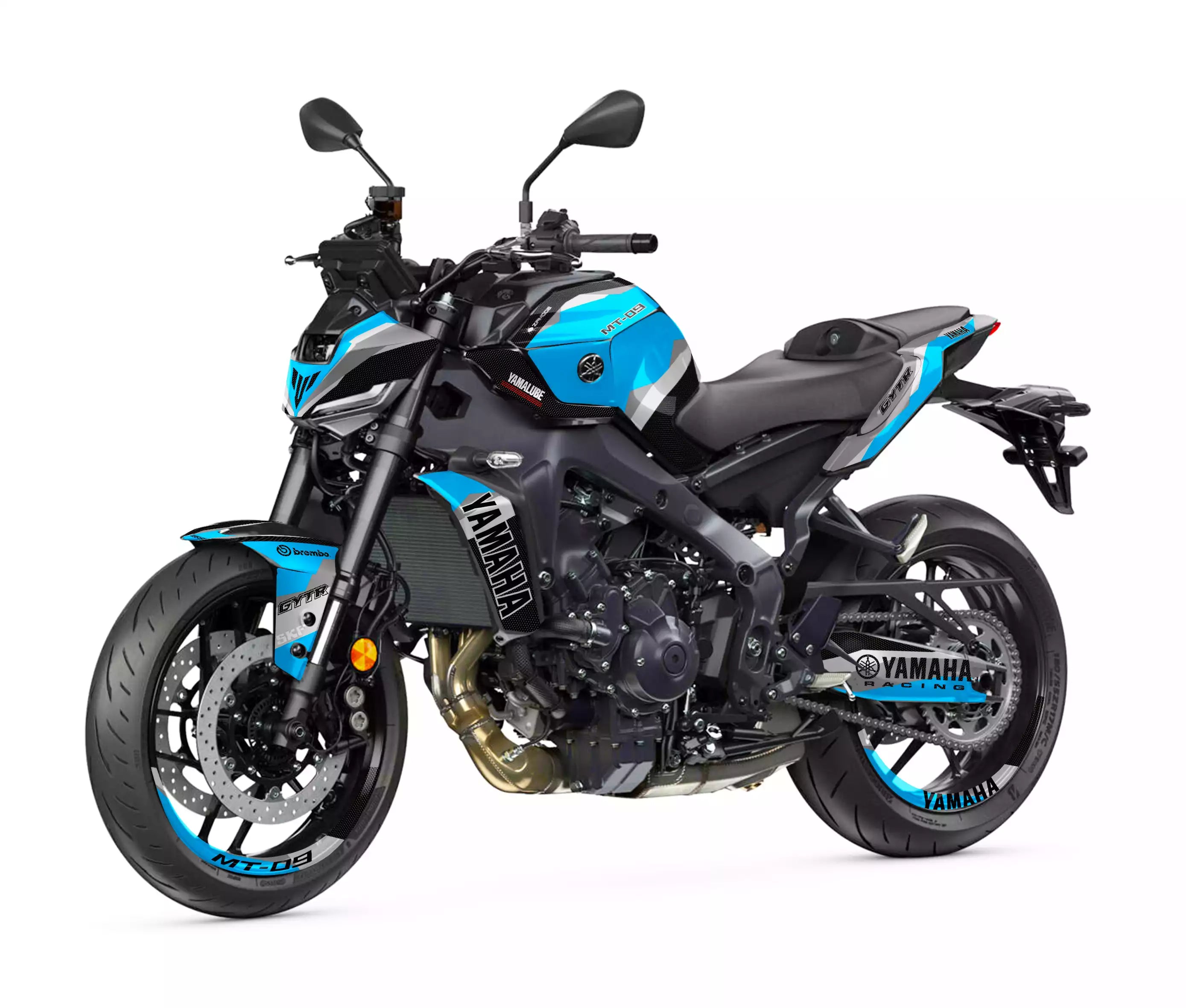 kit grafiche per mt 09 2024 - 2025 shark (ciano)