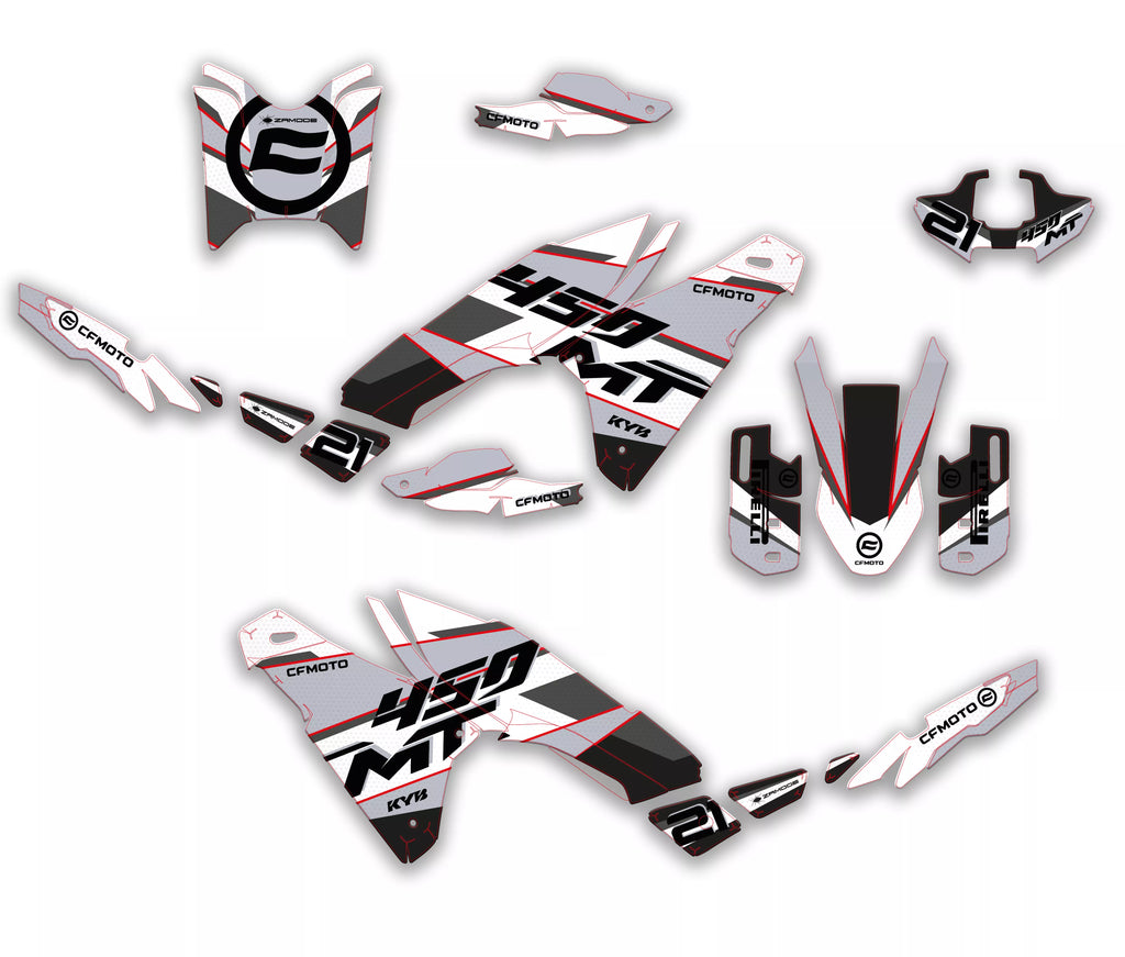 kit grafiche Vietri rossa per CFMOTO 450MT