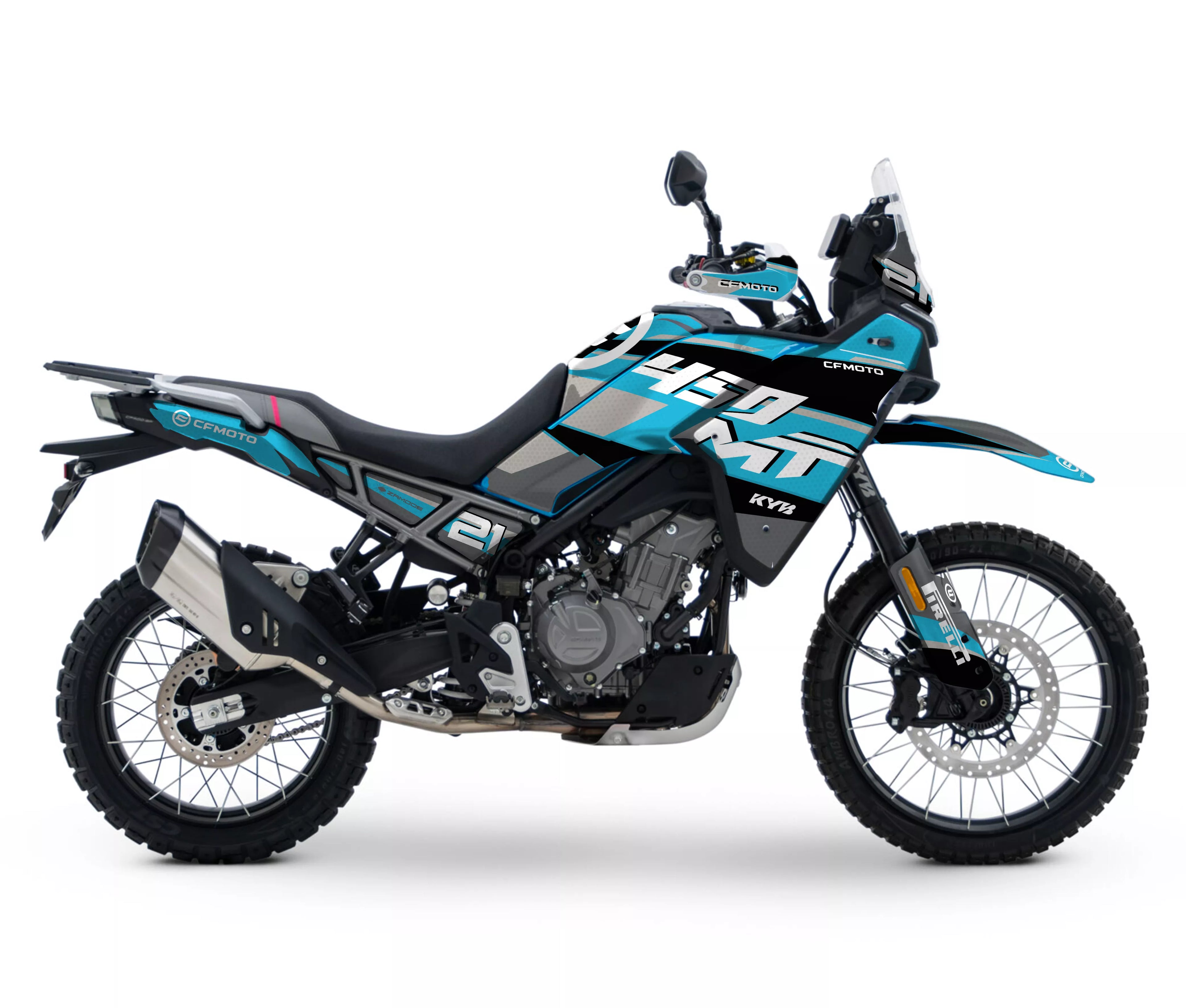 kit grafiche Vietri azzurra per CFMOTO 450MT