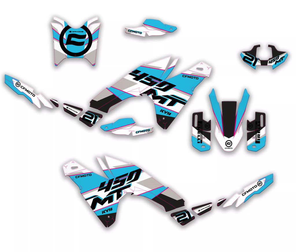 kit grafiche Vietri bianco per CFMOTO 450MT