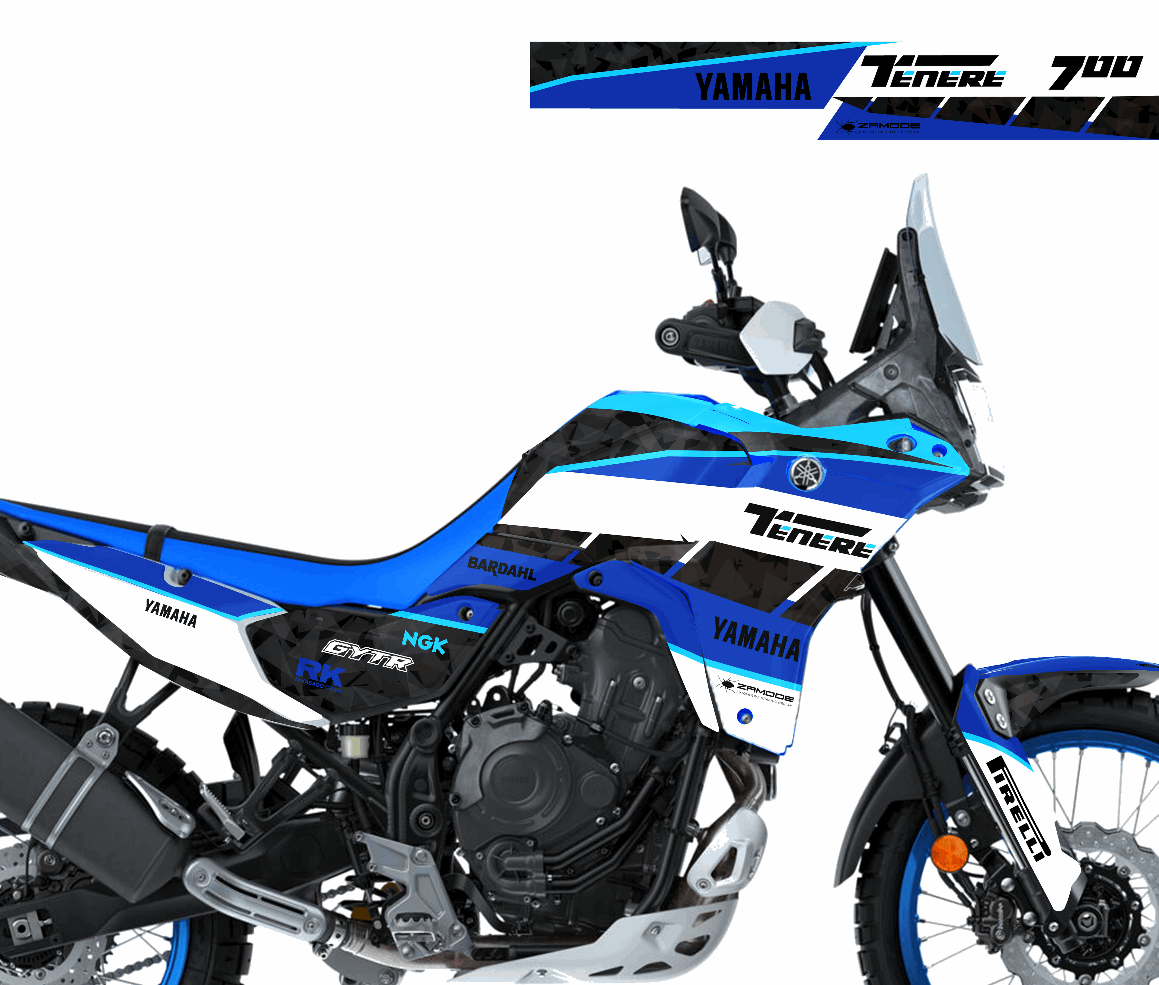 kit grafiche Yamaha Tenere 700 2025 blu ciano