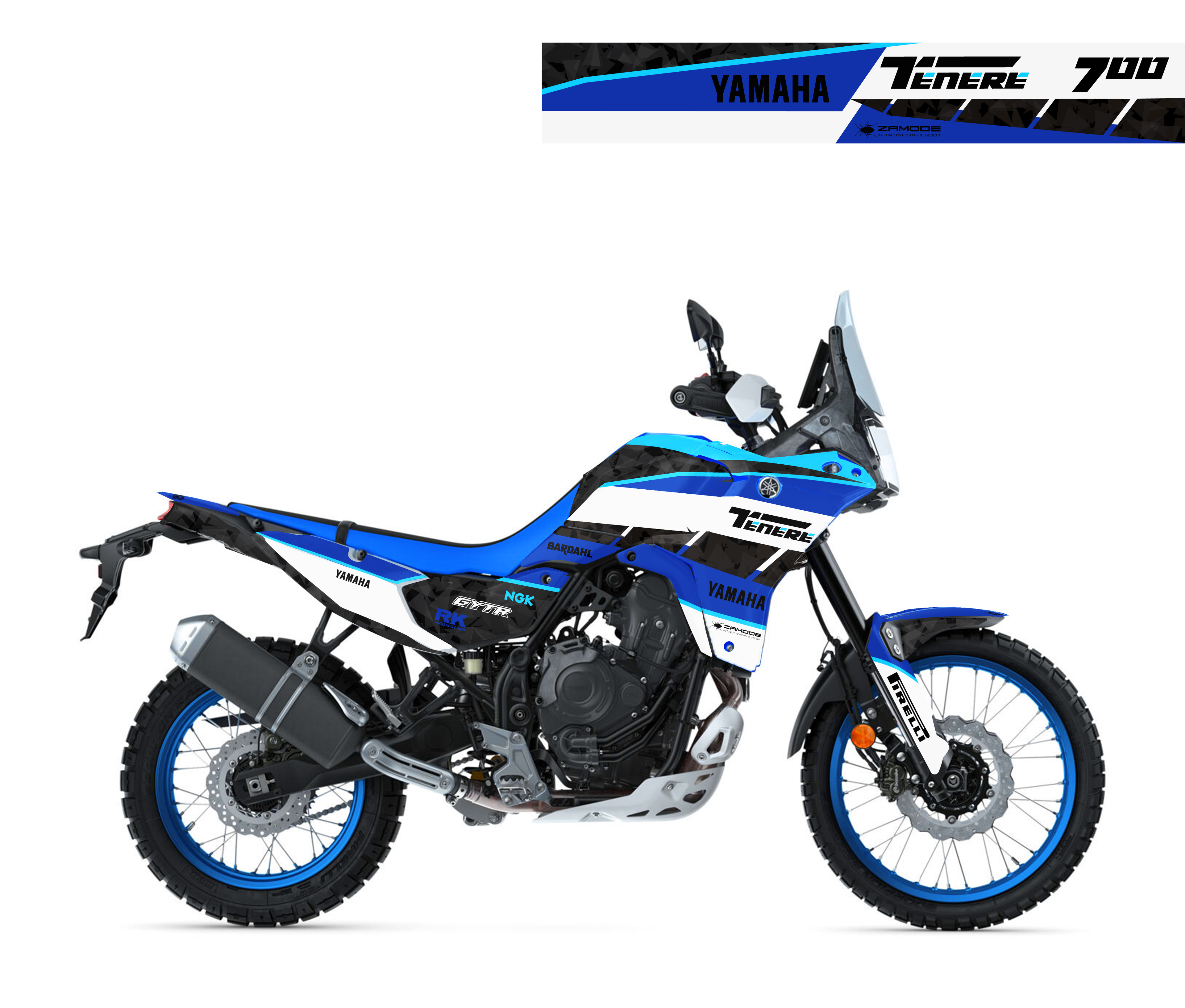 kit grafiche Yamaha Tenere 700 2025 blu ciano