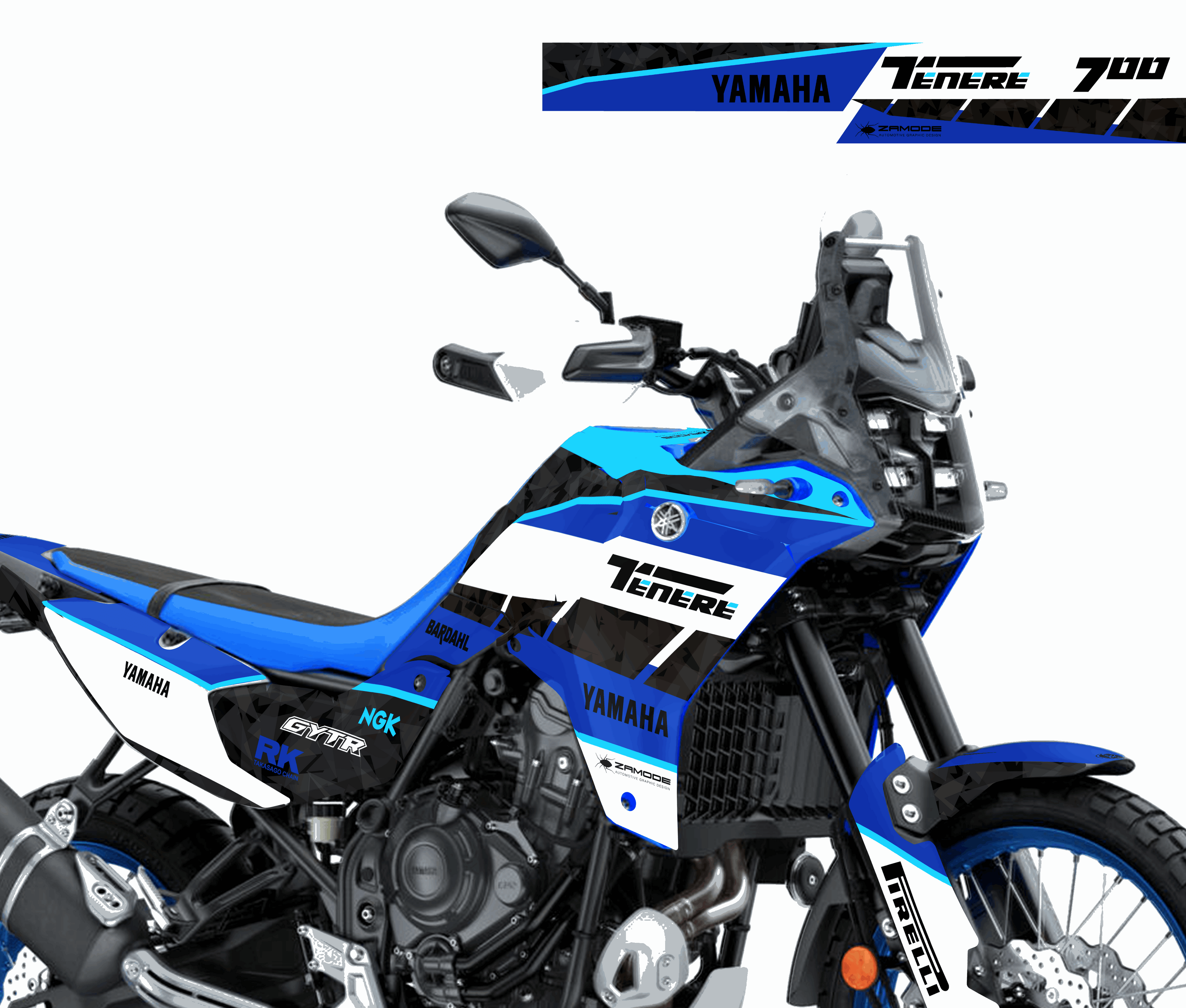 kit grafiche Yamaha Tenere 700 2025 blu ciano