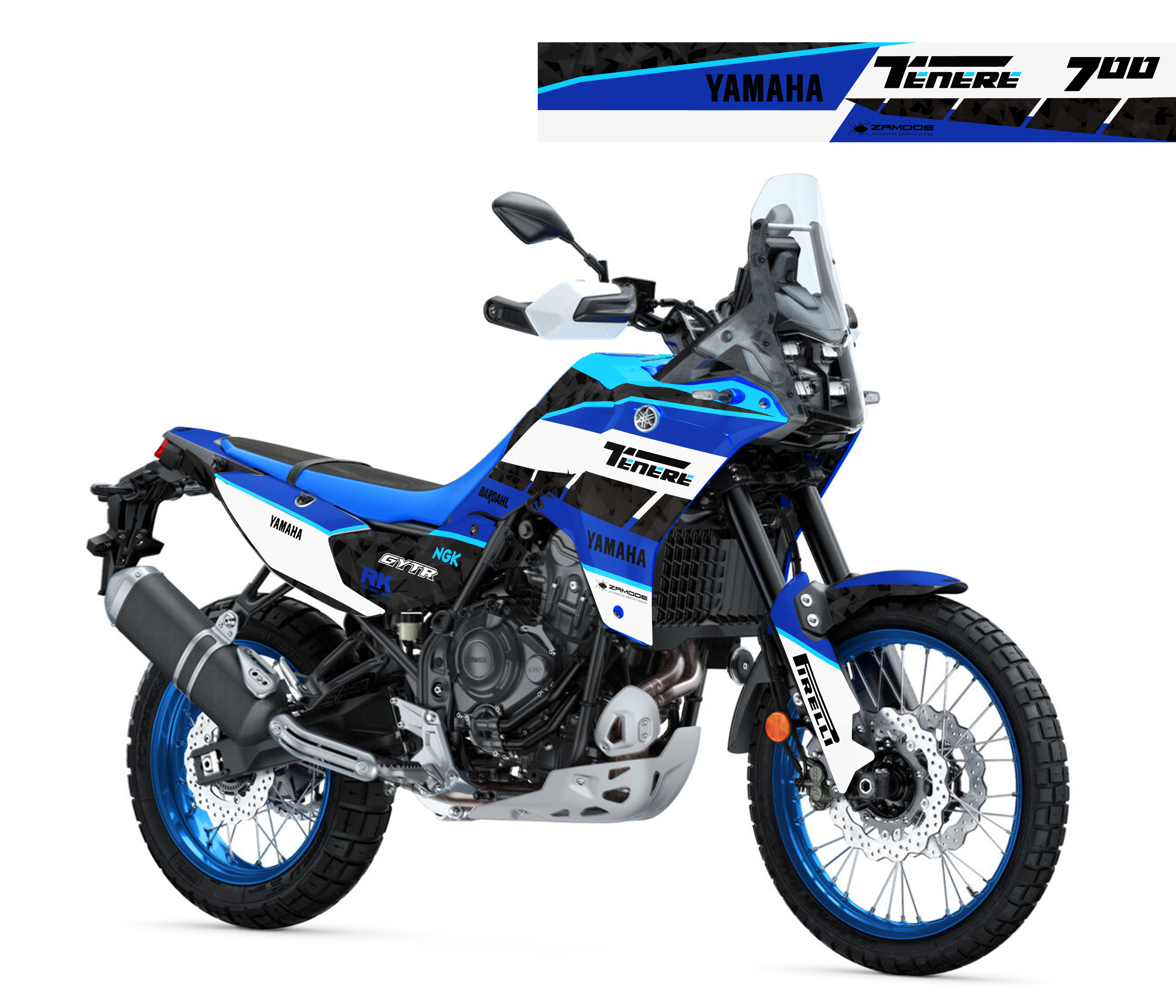 kit grafiche Yamaha Tenere 700 2025 blu ciano
