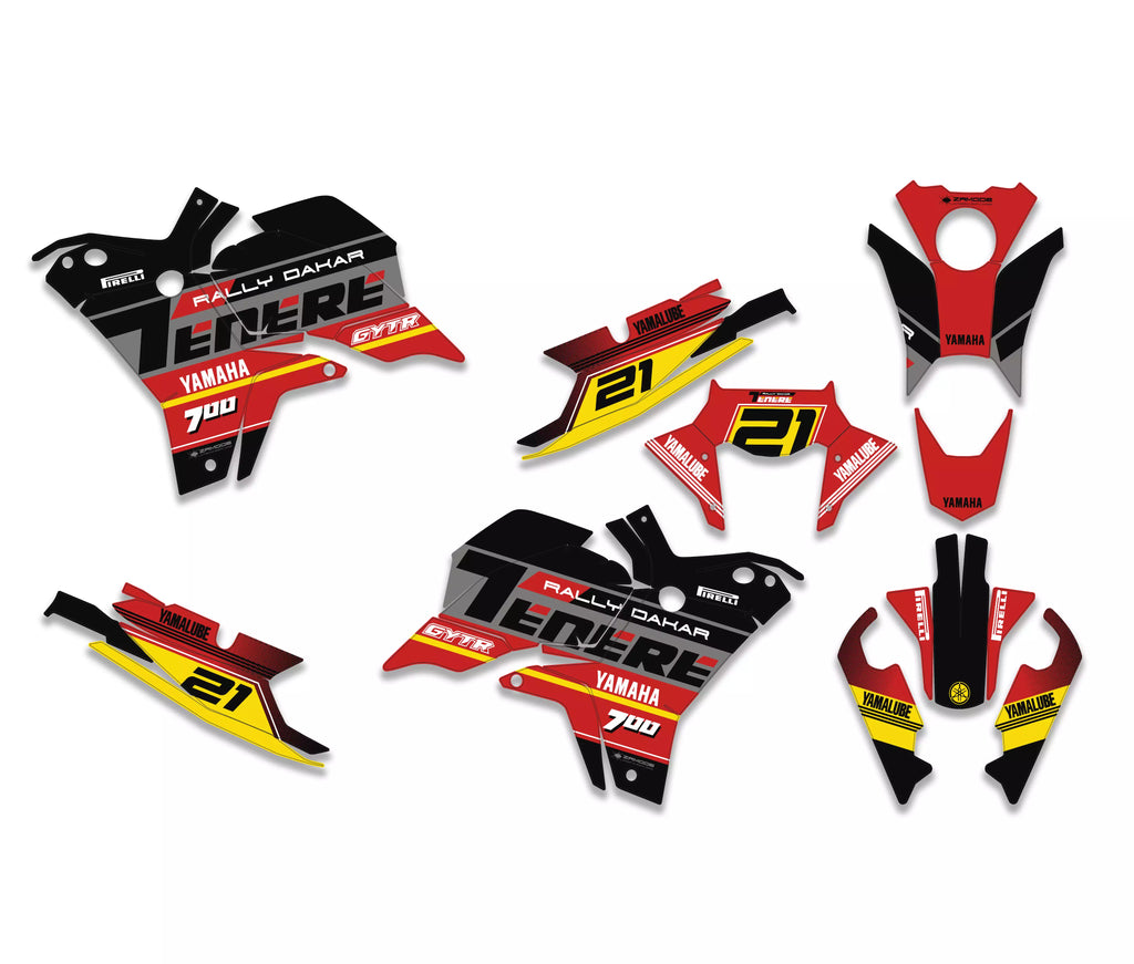 Yamaha Ténéré 700 2025 Rally Dakar Red Graphics Kit
