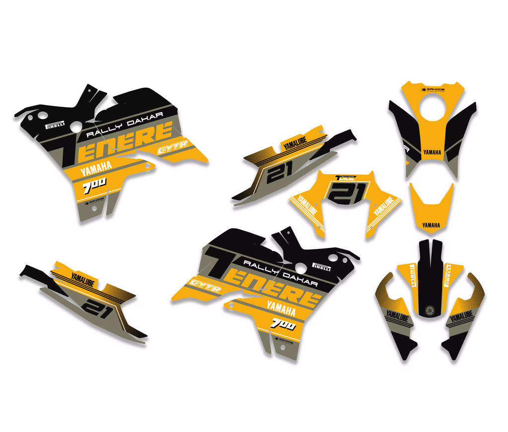 Yamaha Ténéré 700 2025 Rally Dakar Yellow graphics kit
