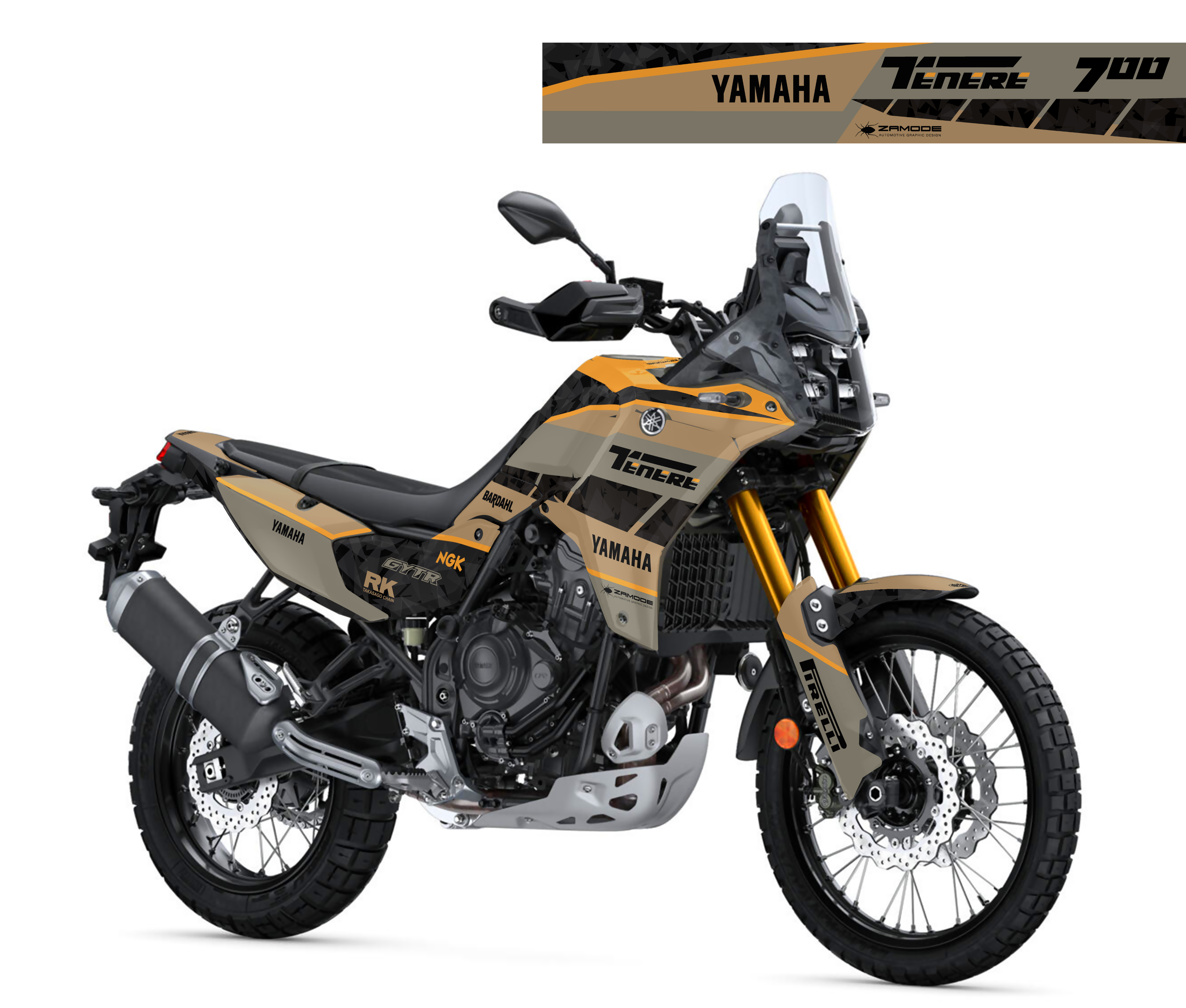 kit grafiche Yamaha Tenere 700 2025 Cammello