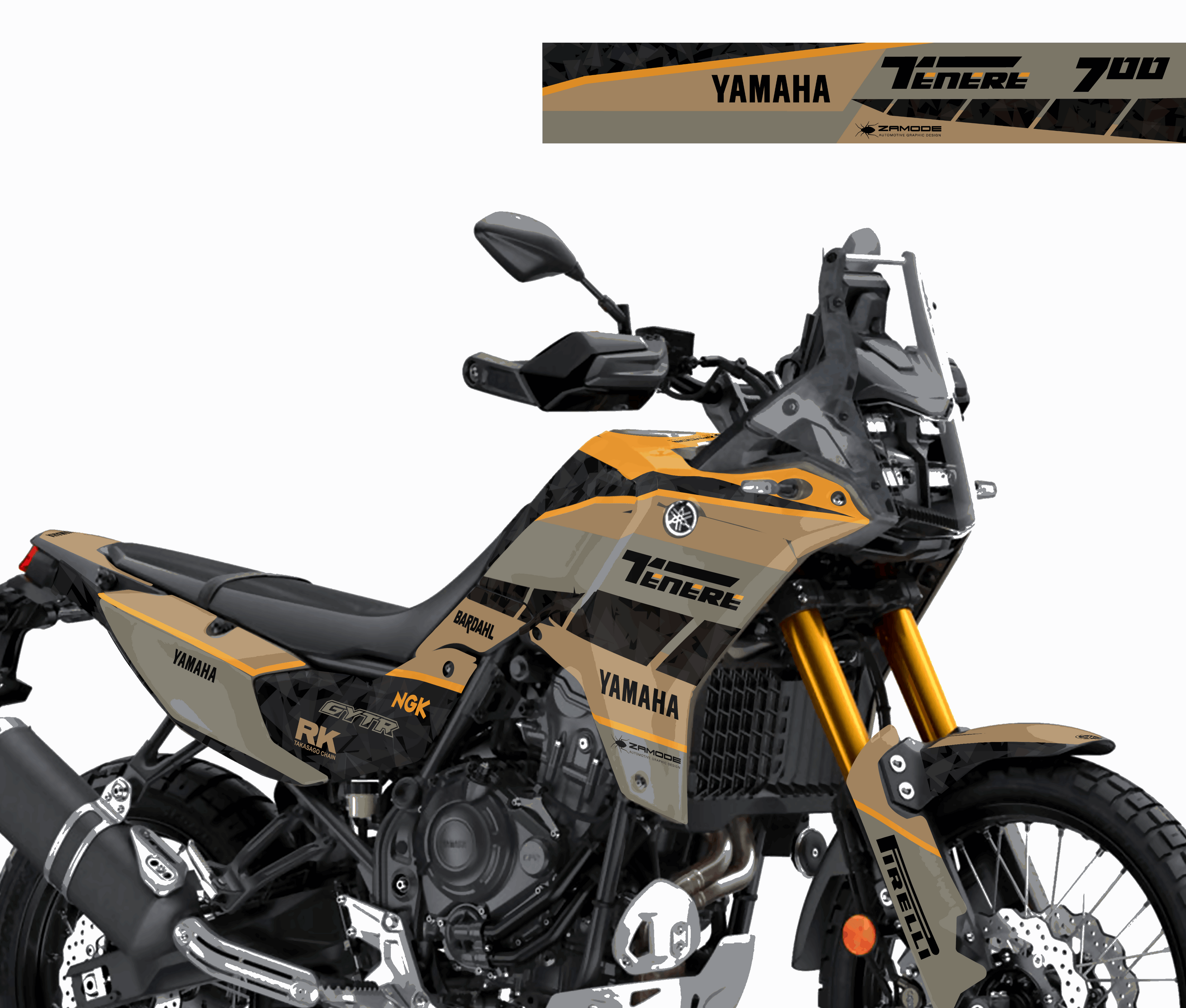 kit grafiche Yamaha Tenere 700 2025 Cammello