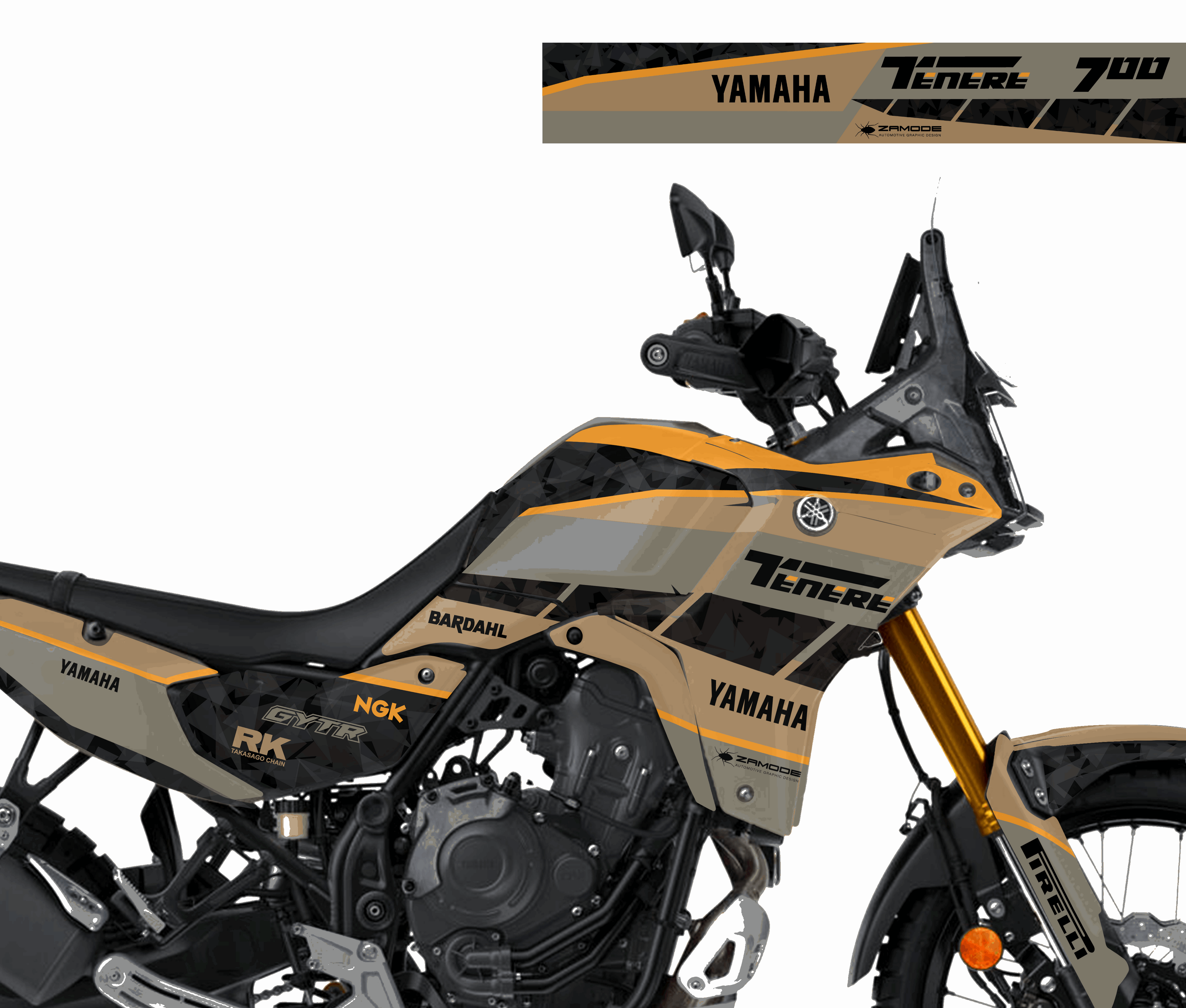 kit grafiche Yamaha Tenere 700 2025 Cammello